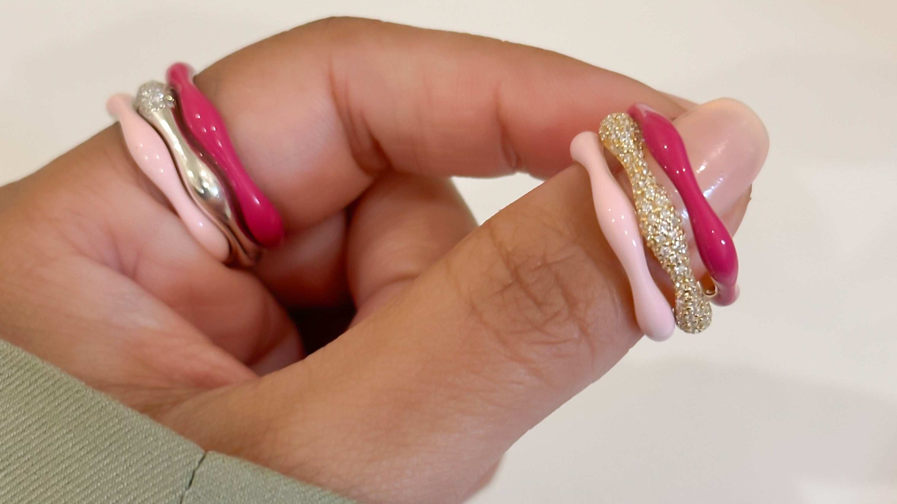 Enchanting Enamel and Diamond Rings
