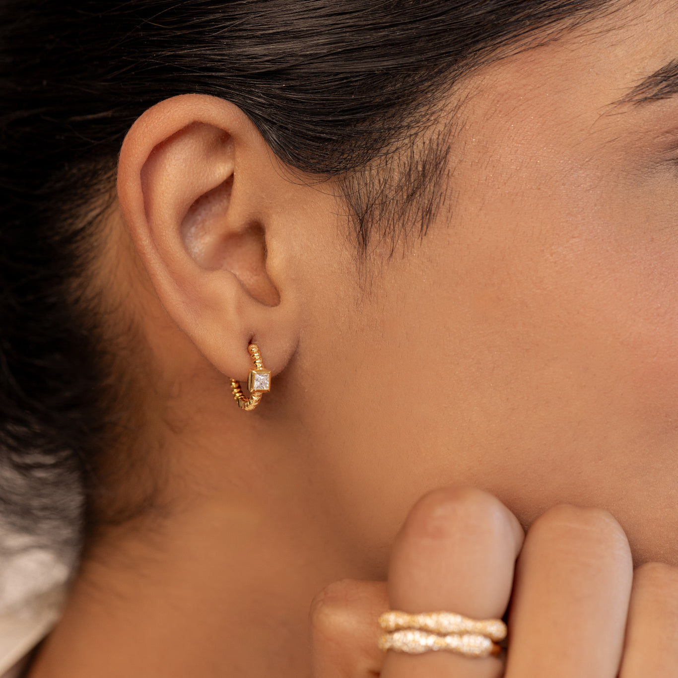 Square Diamond Huggies - Octonov