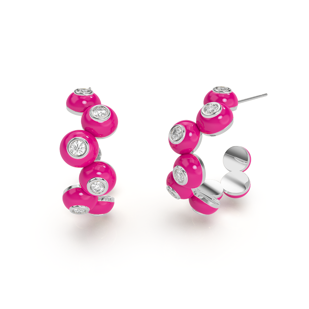 Zig-zag Bauble Earrings: Gold-tone, circular drop earrings with a textured zig-zag pattern.