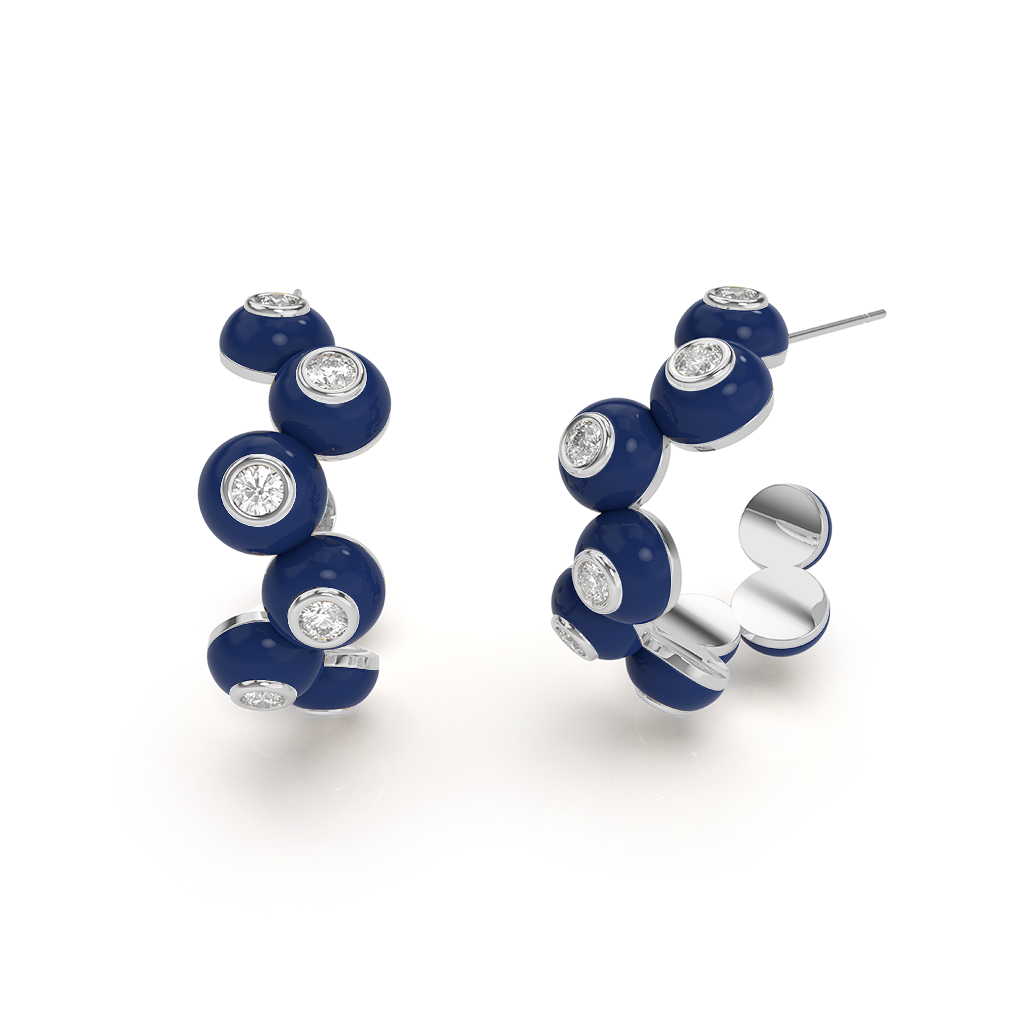 Zig-zag Bauble Earrings: a pair of dangling earrings with a zig-zag pattern and pearl-like baubles.