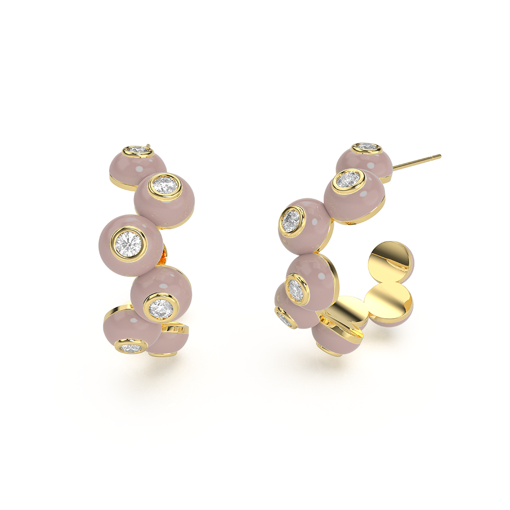 Zig-zag Bauble Earrings featuring a unique geometric design with a dangling bauble.