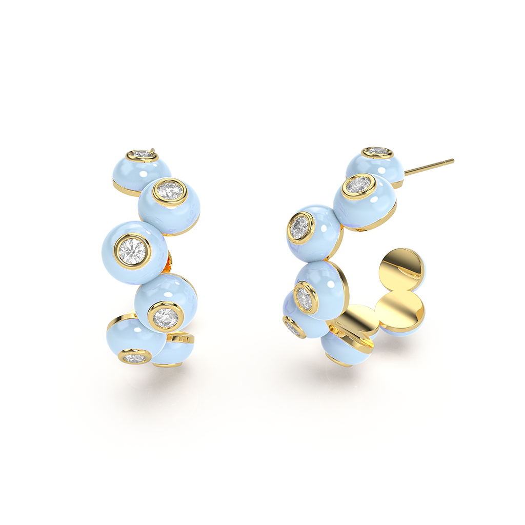 Zig-zag Bauble Earrings, featuring gold-tone metal with a textured zig-zag pattern and a dangling bauble.