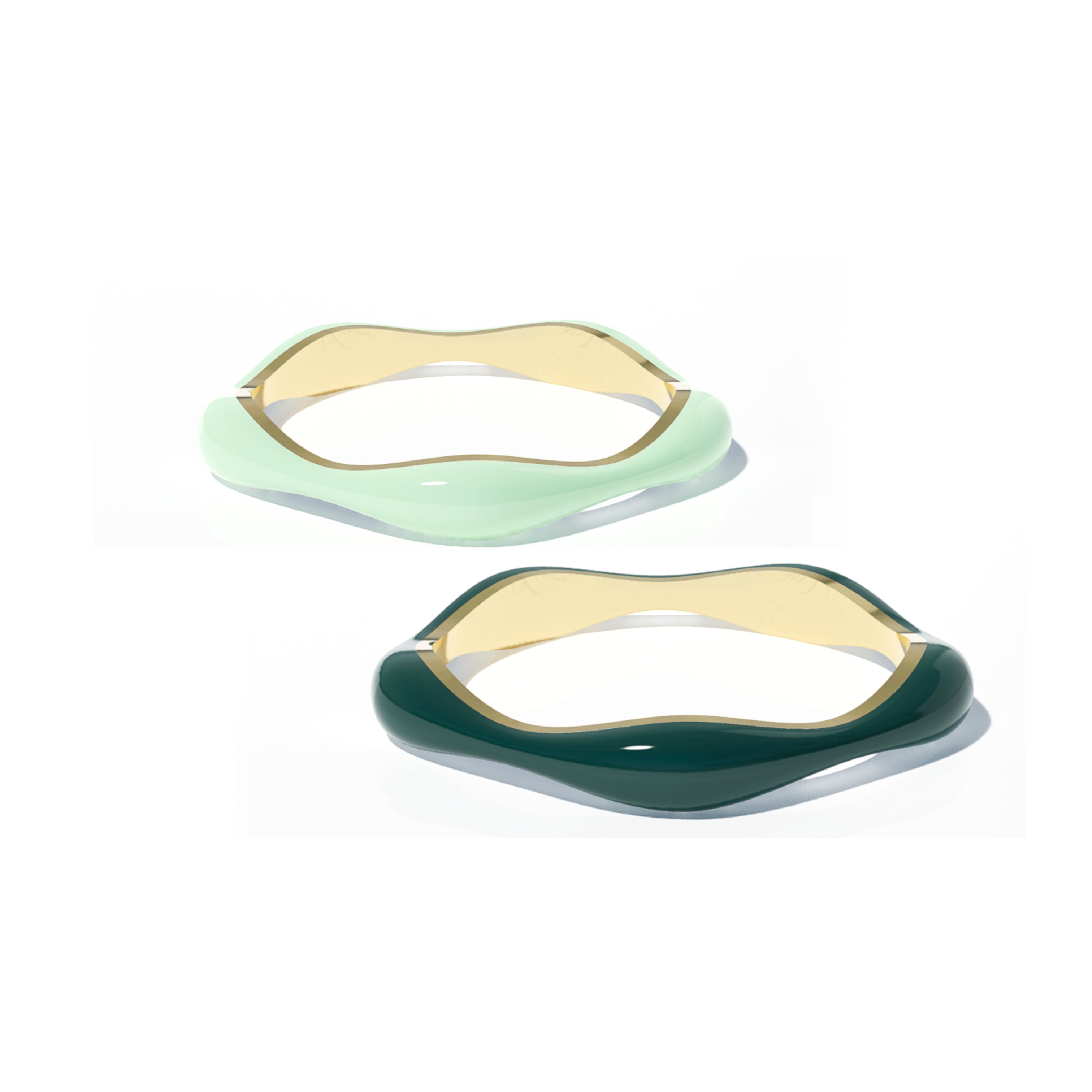 Sorbet Swirls Enamel Rings Duo - Octonov