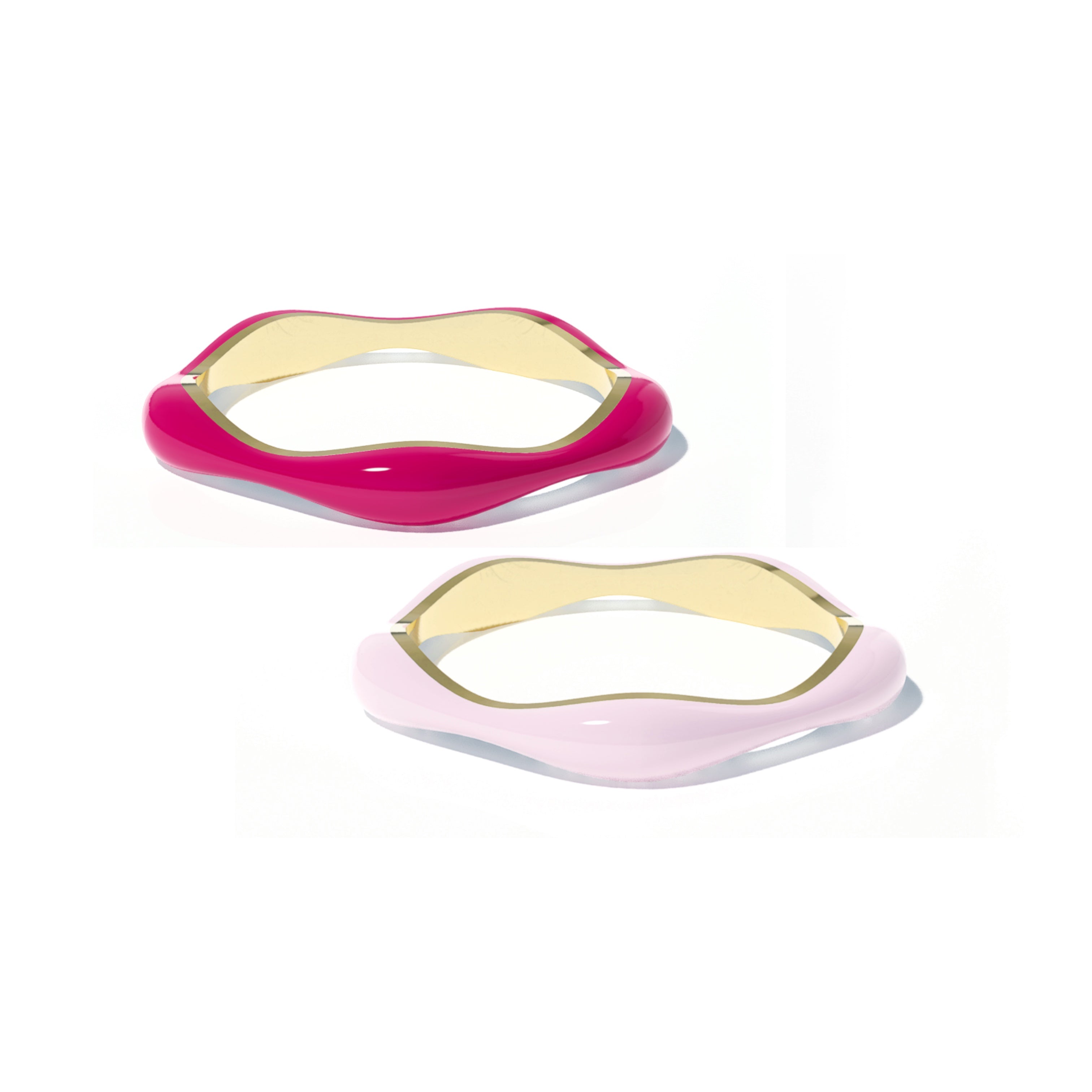 Sorbet Swirls Enamel Rings Duo - Octonov