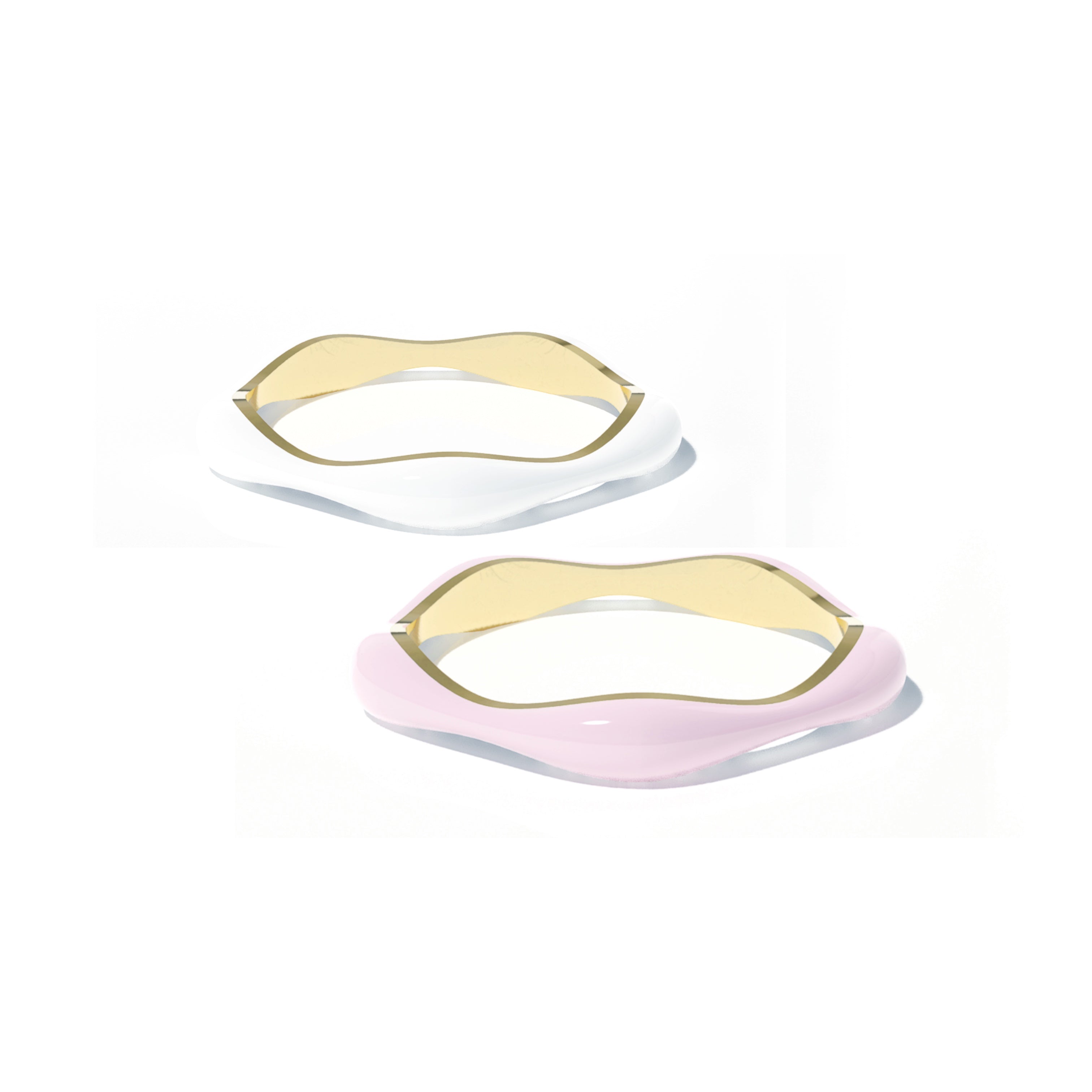 Sorbet Swirls Enamel Rings Duo - Octonov