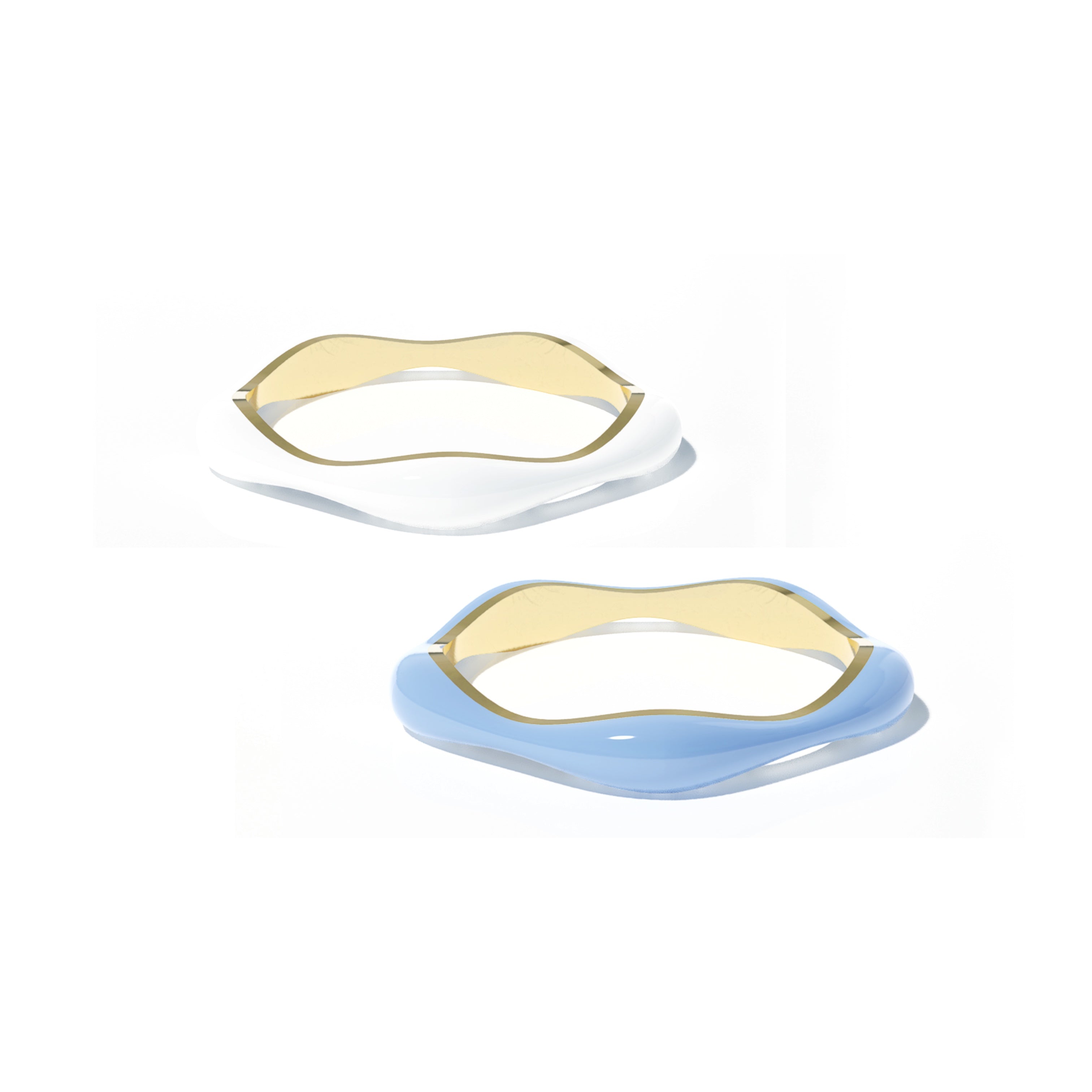 Sorbet Swirls Enamel Rings Duo - Octonov