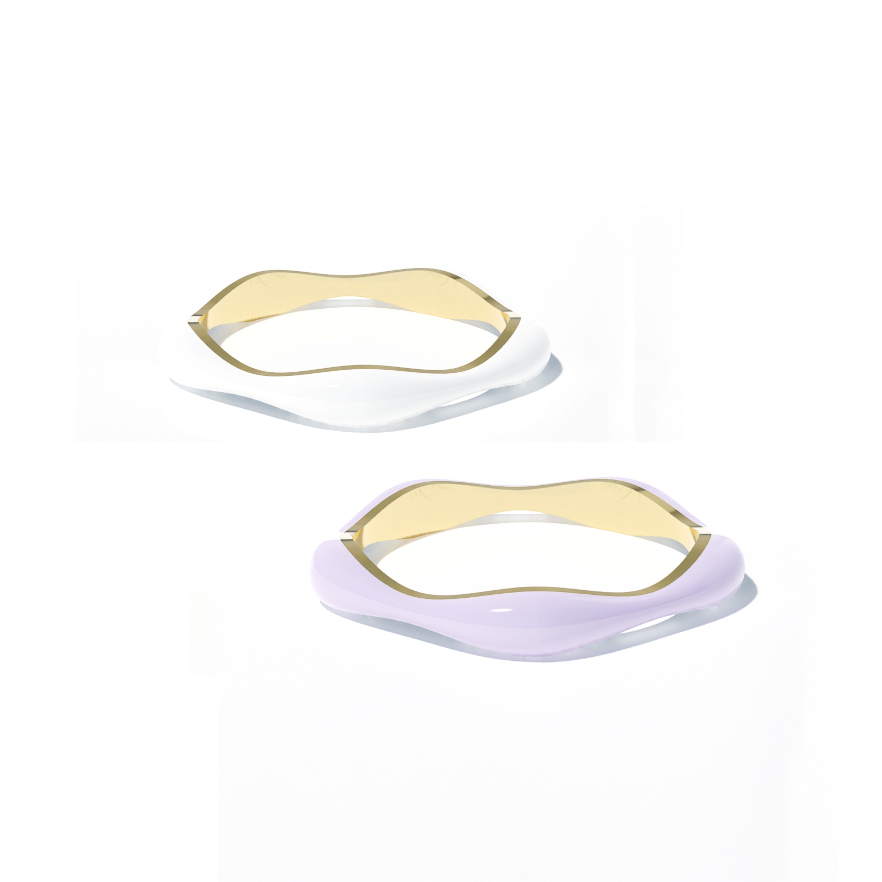 Sorbet Swirls Enamel Rings Duo - Octonov