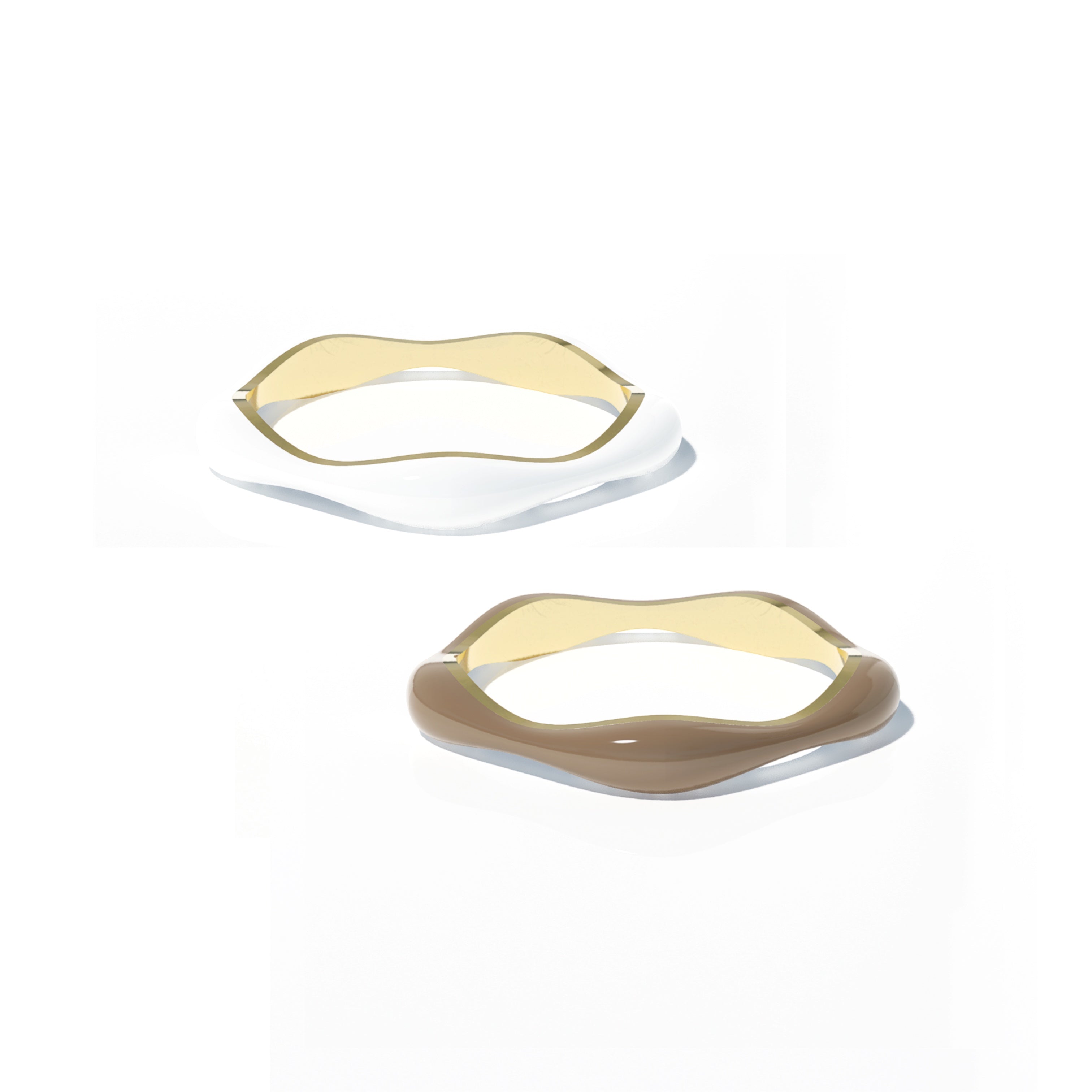 Sorbet Swirls Enamel Rings Duo - Octonov
