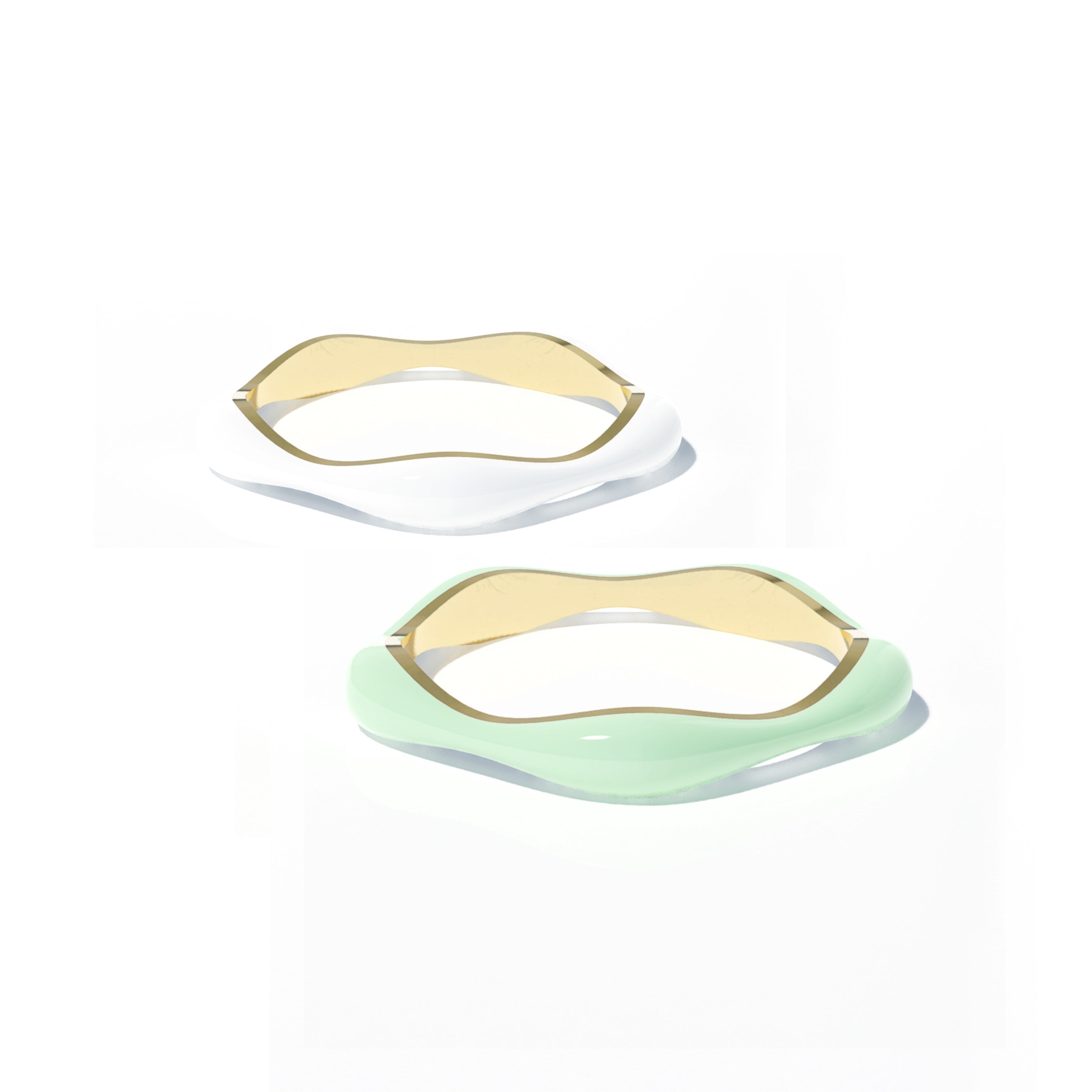 Sorbet Swirls Enamel Rings Duo - Octonov