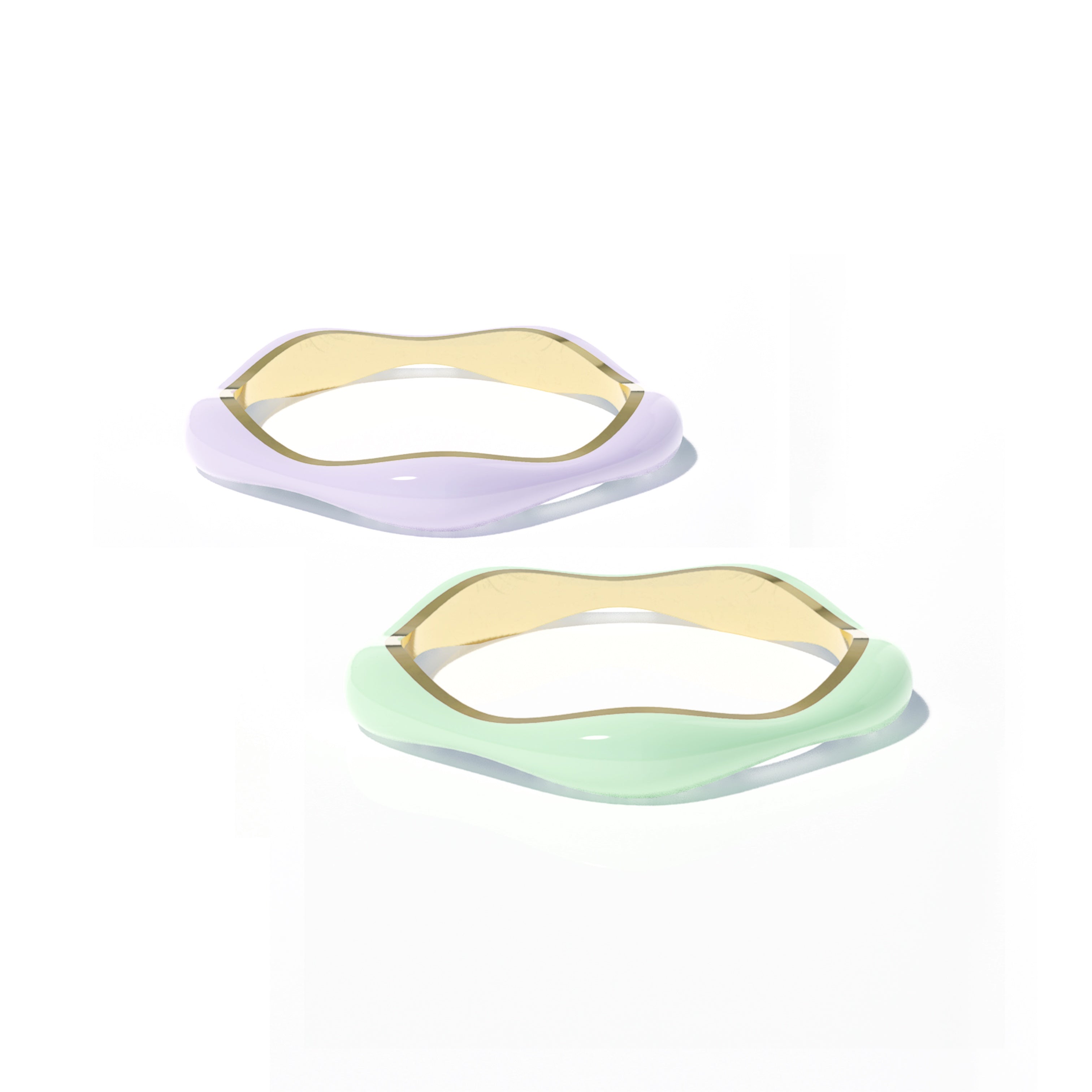 Sorbet Swirls Enamel Rings Duo - Octonov