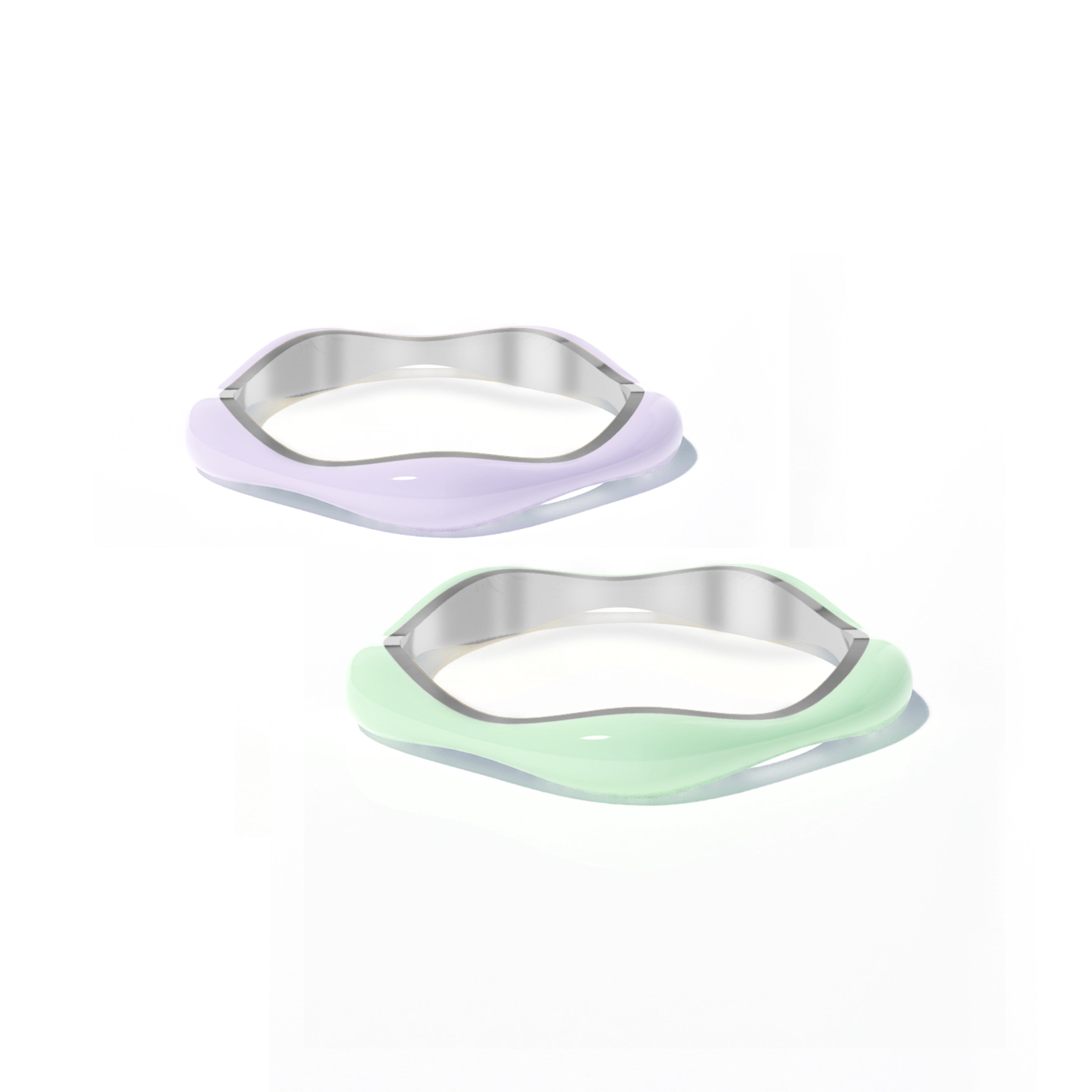 Sorbet Swirls Enamel Rings Duo - Octonov