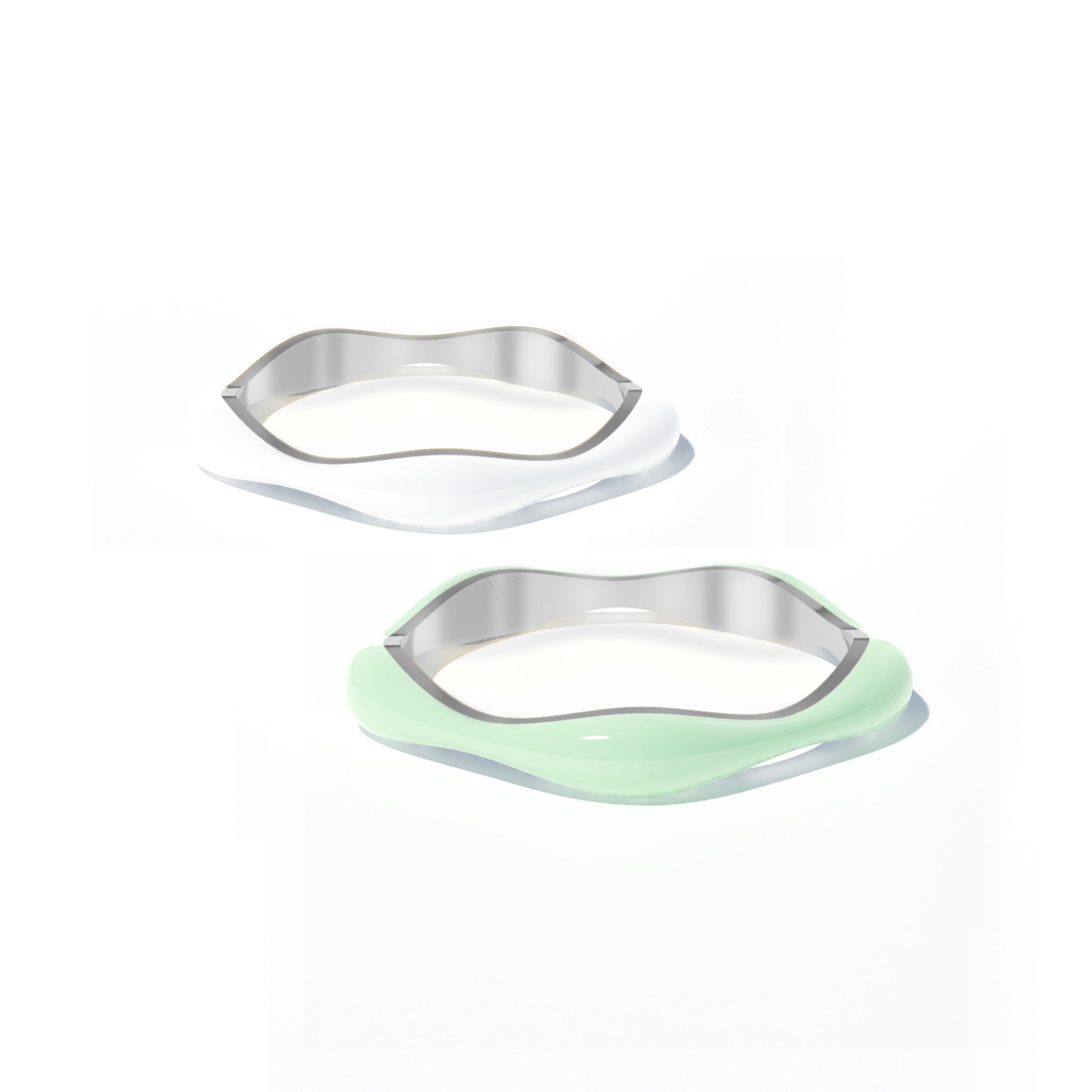 Sorbet Swirls Enamel Rings Duo - Octonov