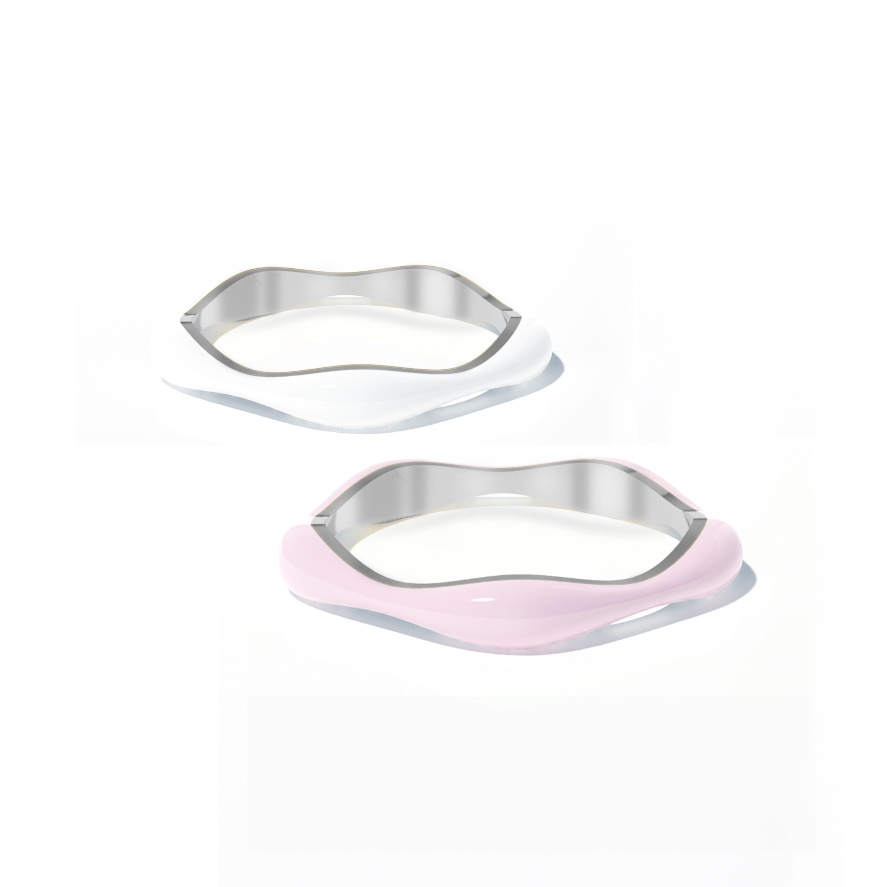 Sorbet Swirls Enamel Rings Duo - Octonov