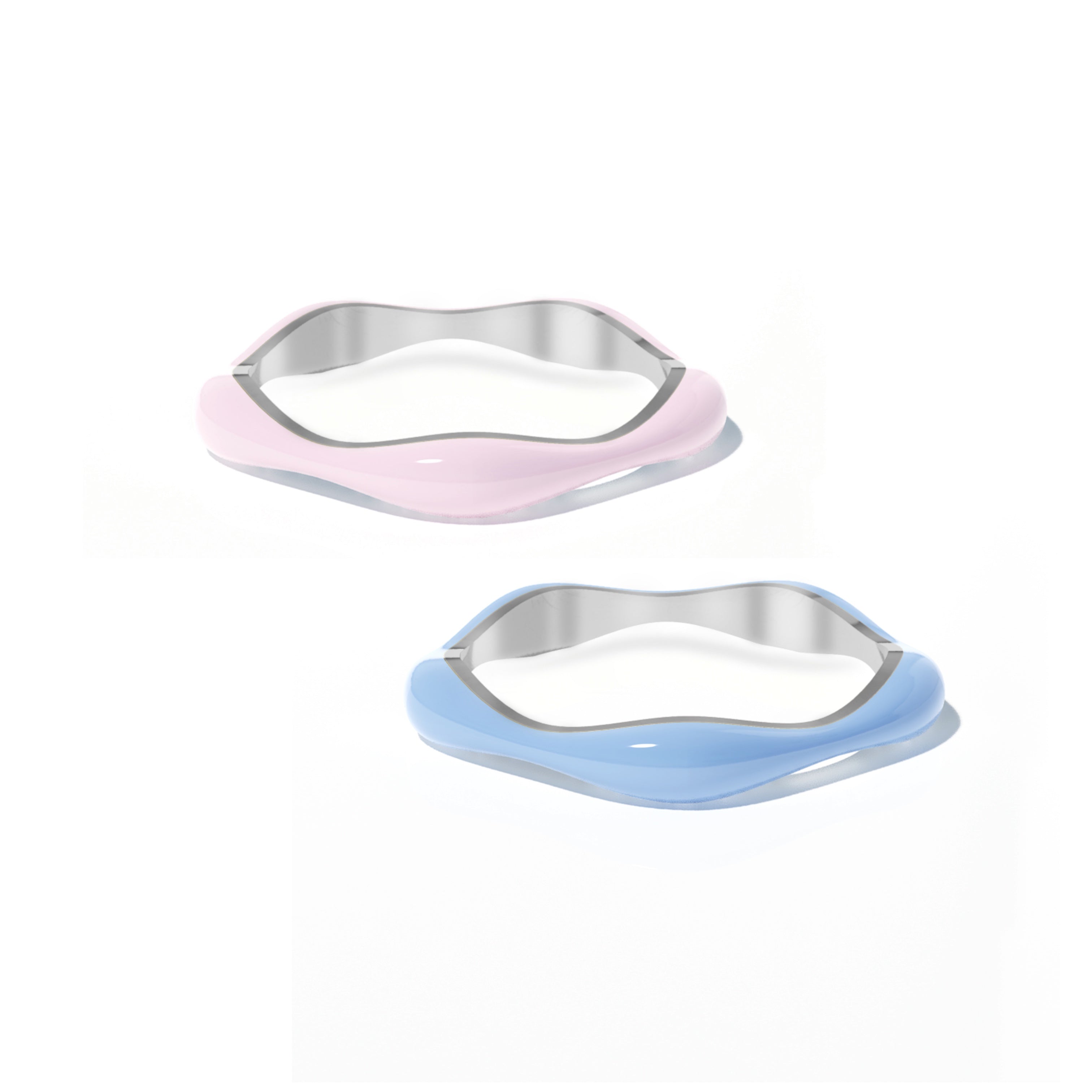 Sorbet Swirls Enamel Rings Duo - Octonov