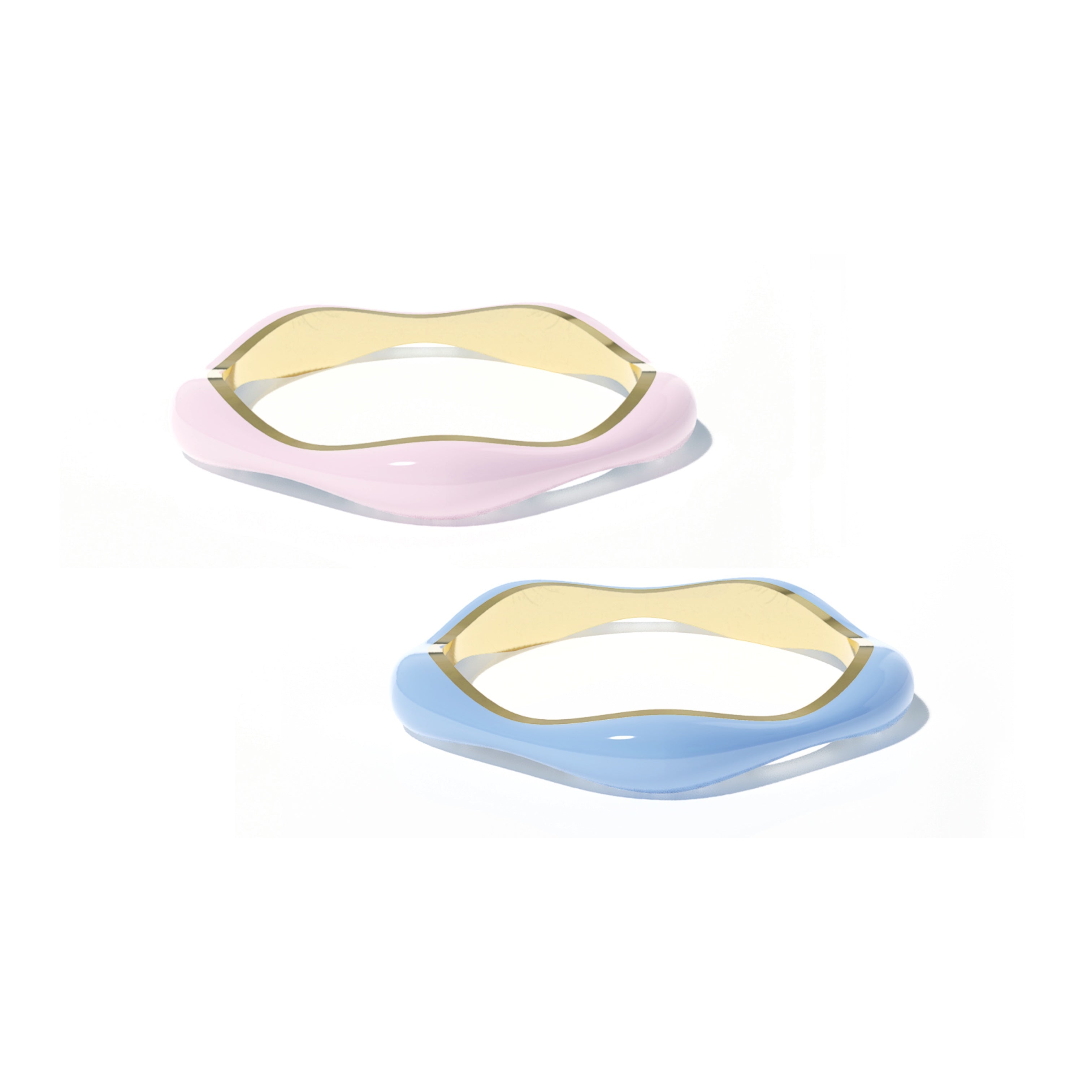 Sorbet Swirls Enamel Rings Duo - Octonov