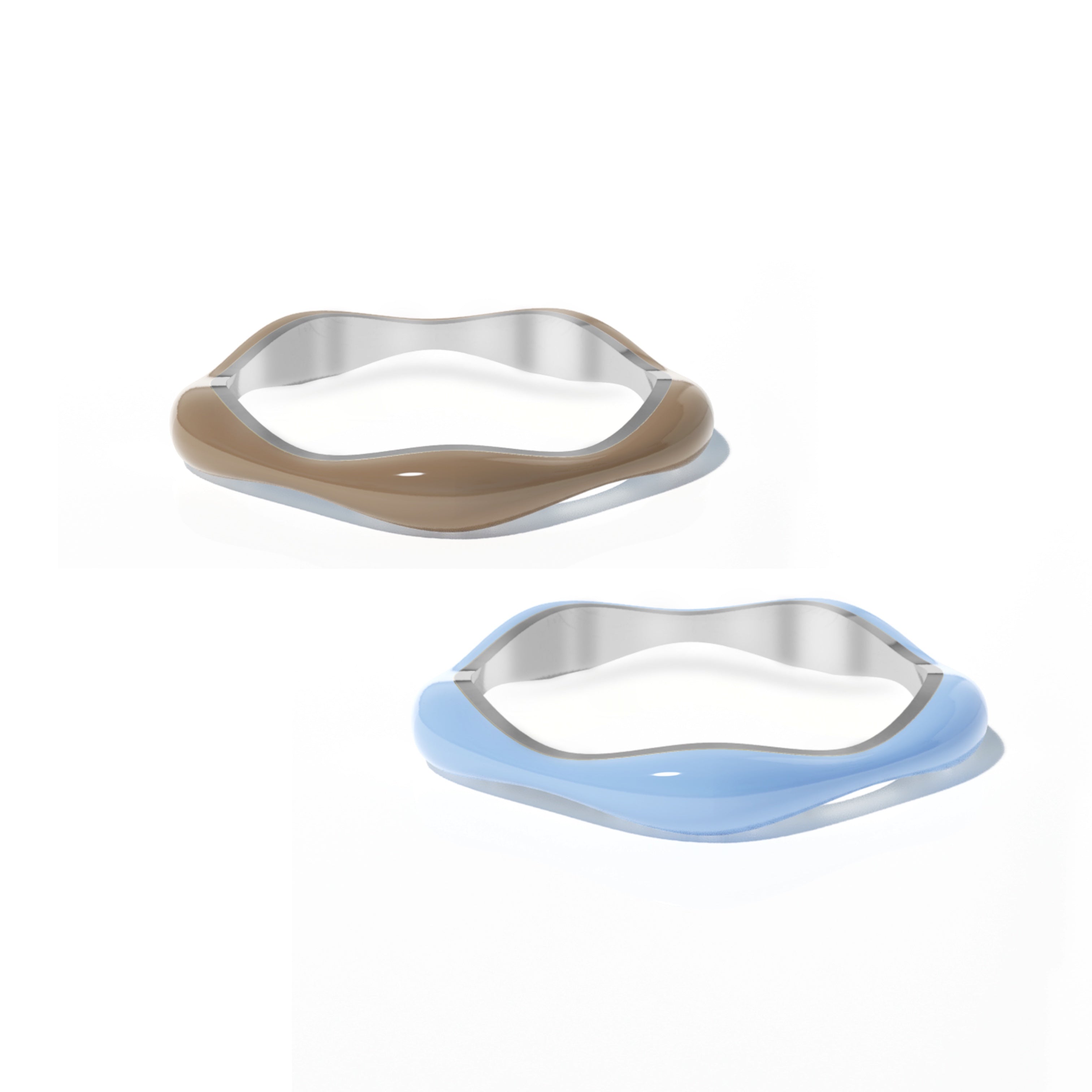 Sorbet Swirls Enamel Rings Duo - Octonov