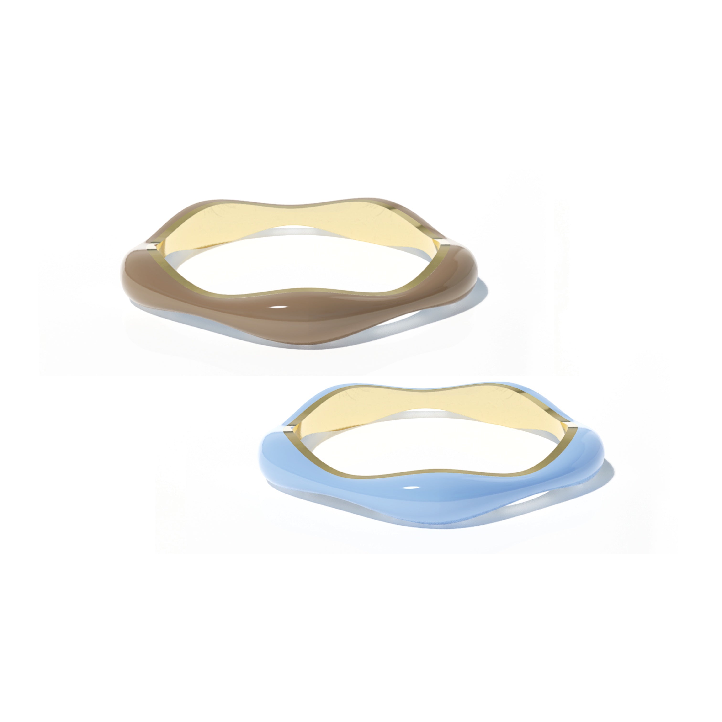 Sorbet Swirls Enamel Rings Duo - Octonov