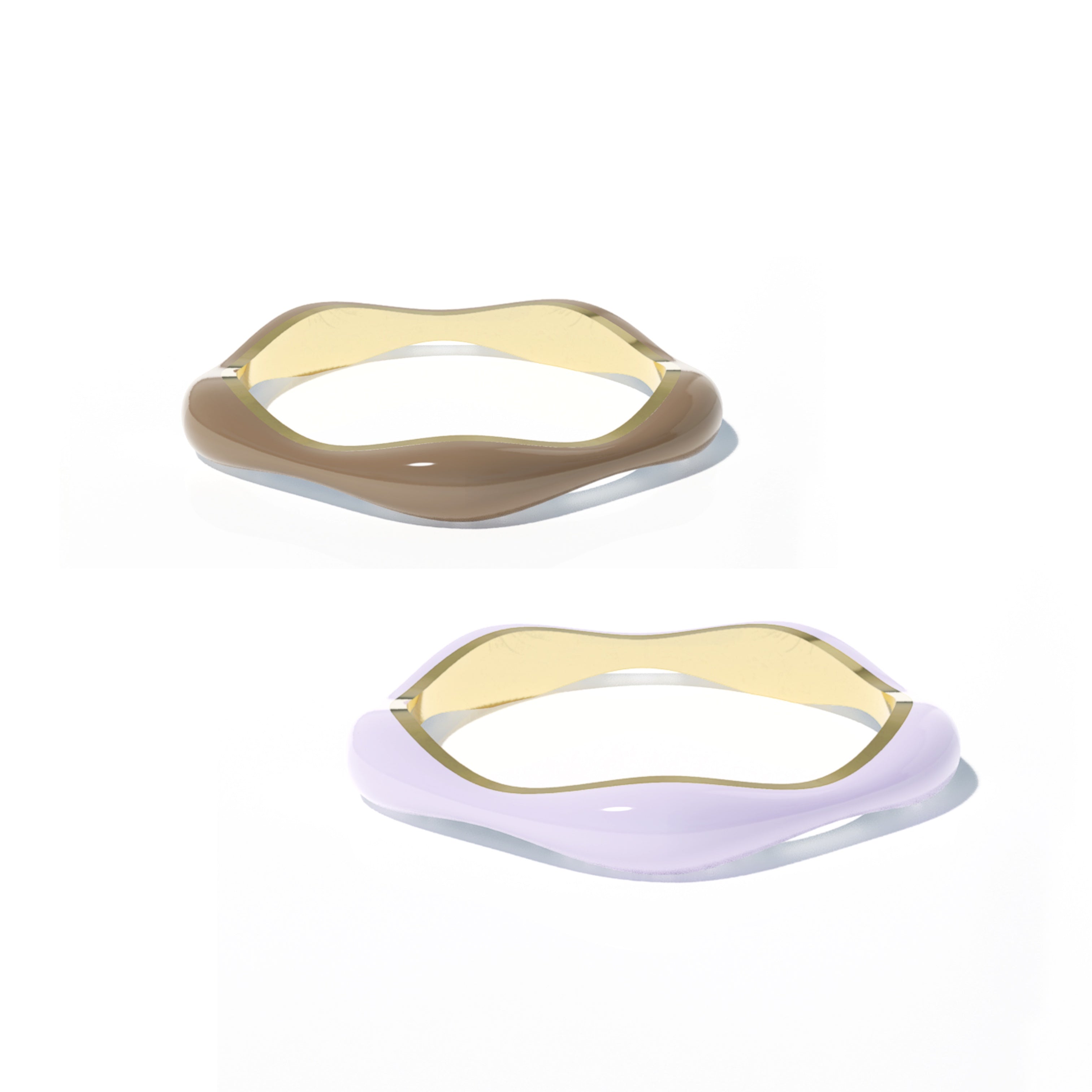 Sorbet Swirls Enamel Rings Duo - Octonov