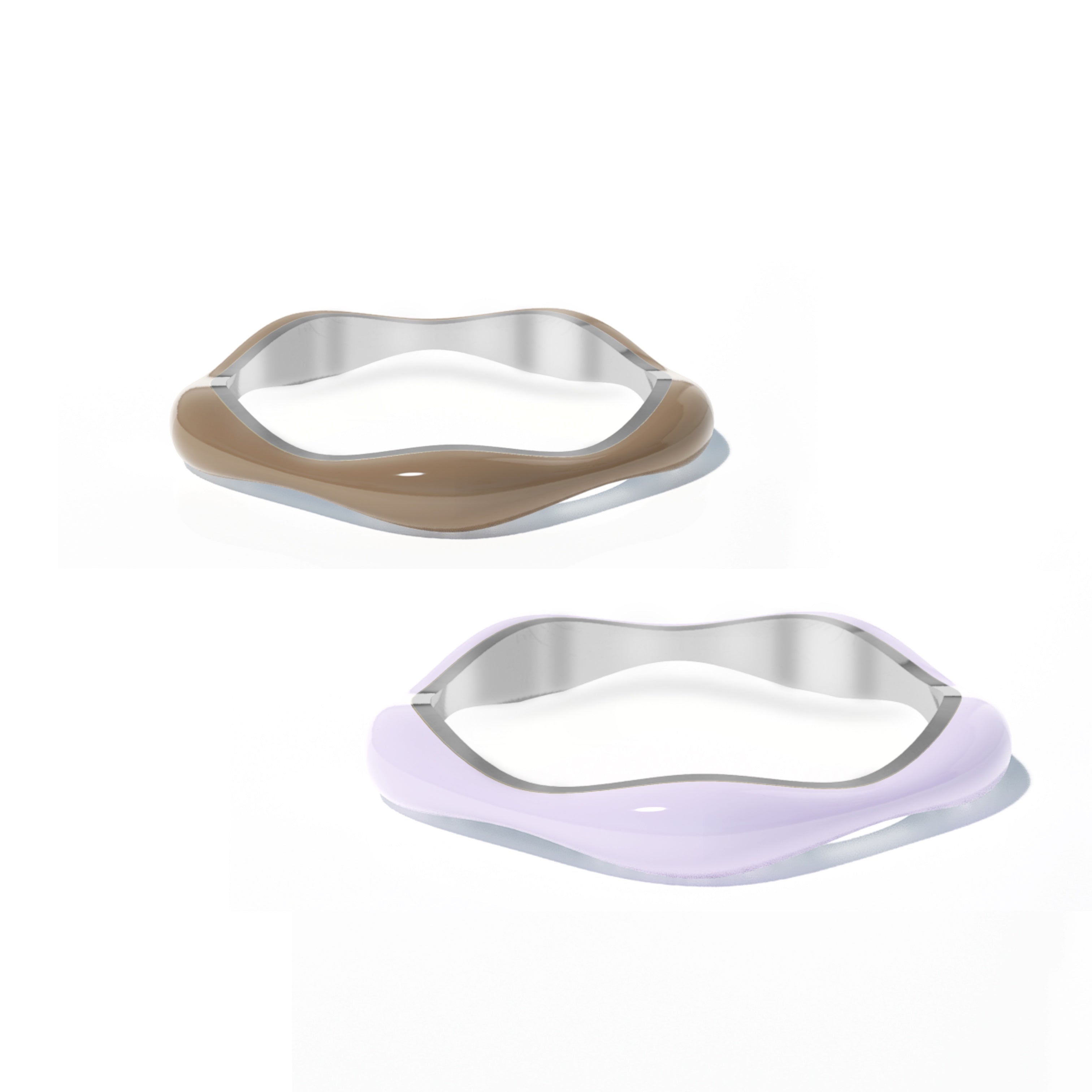 Sorbet Swirls Enamel Rings Duo - Octonov