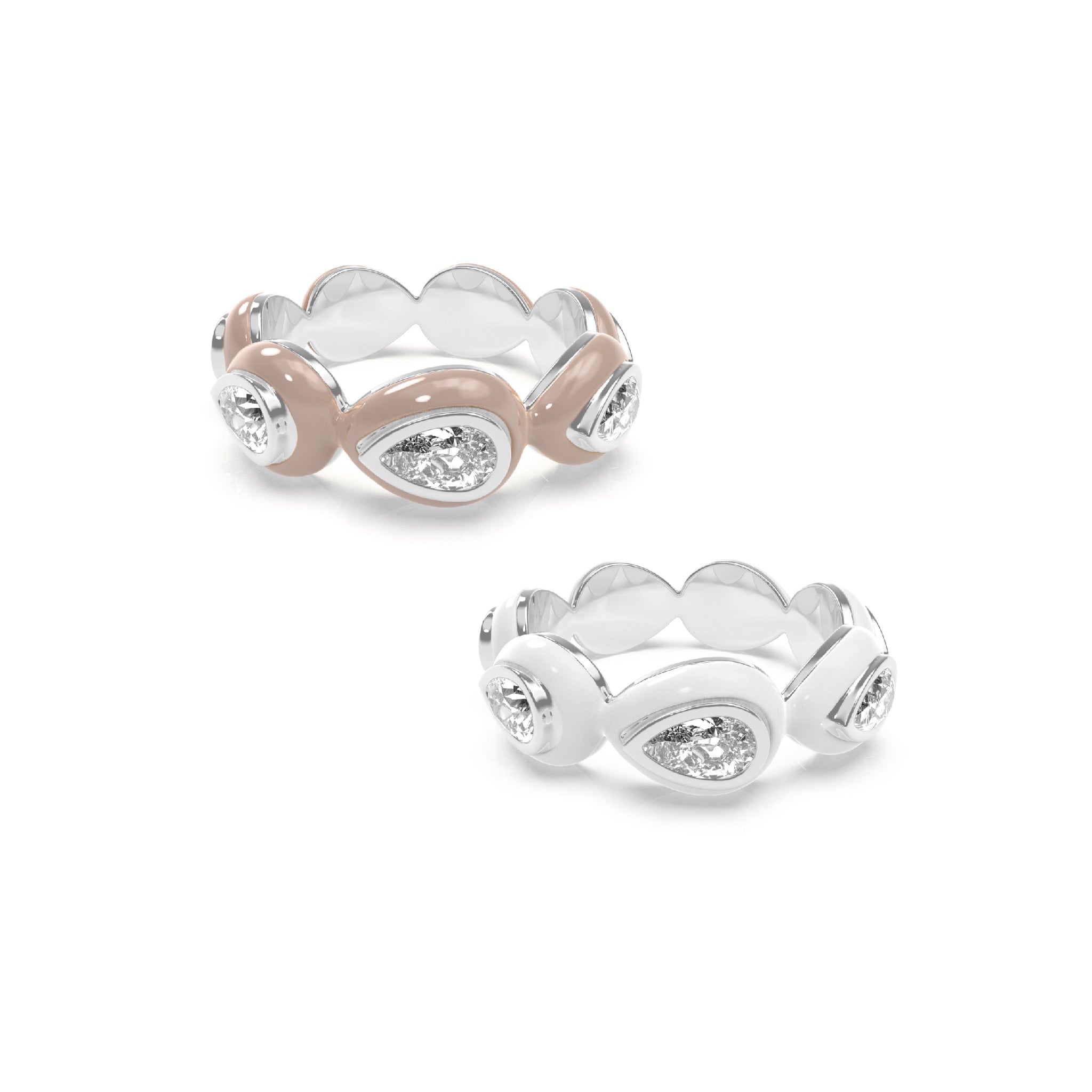 Enamel Bauble Pop Ring Duo - Octonov