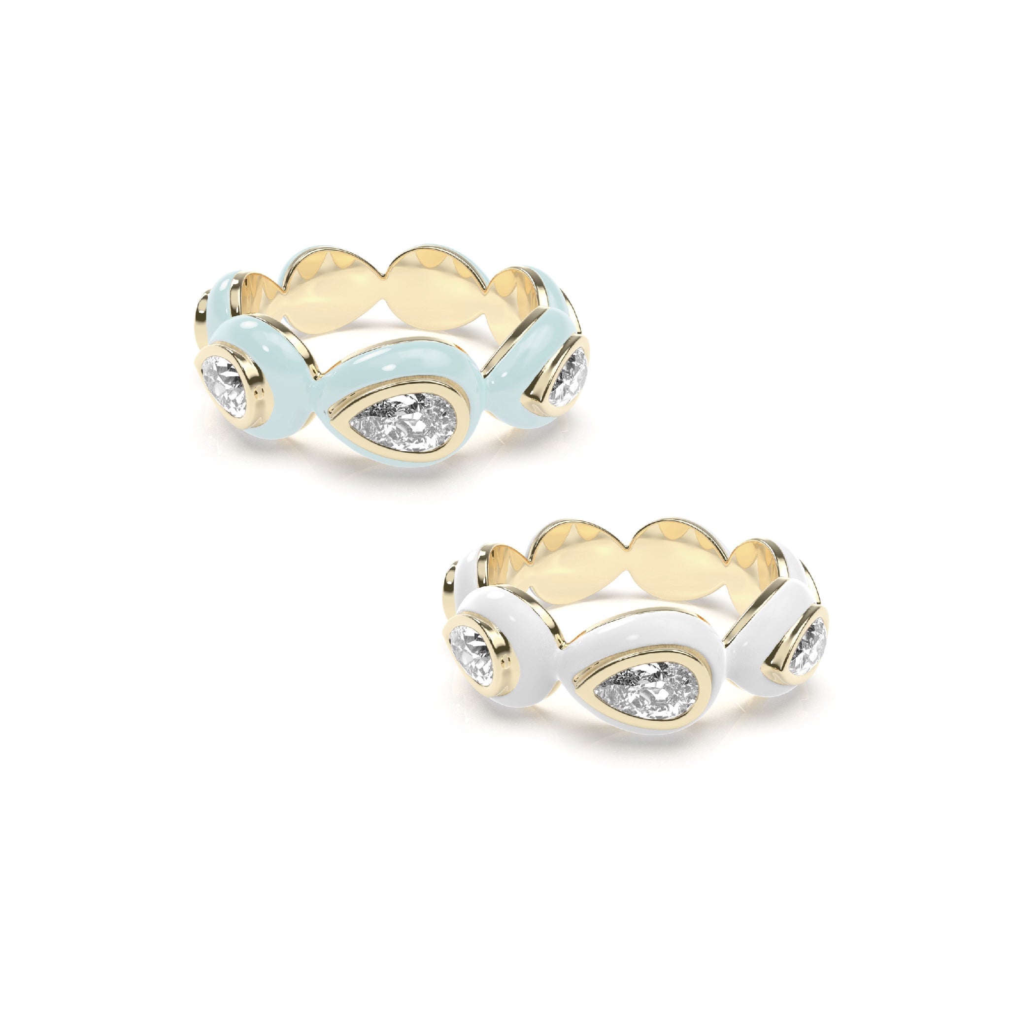 Enamel Bauble Pop Ring Duo - Octonov