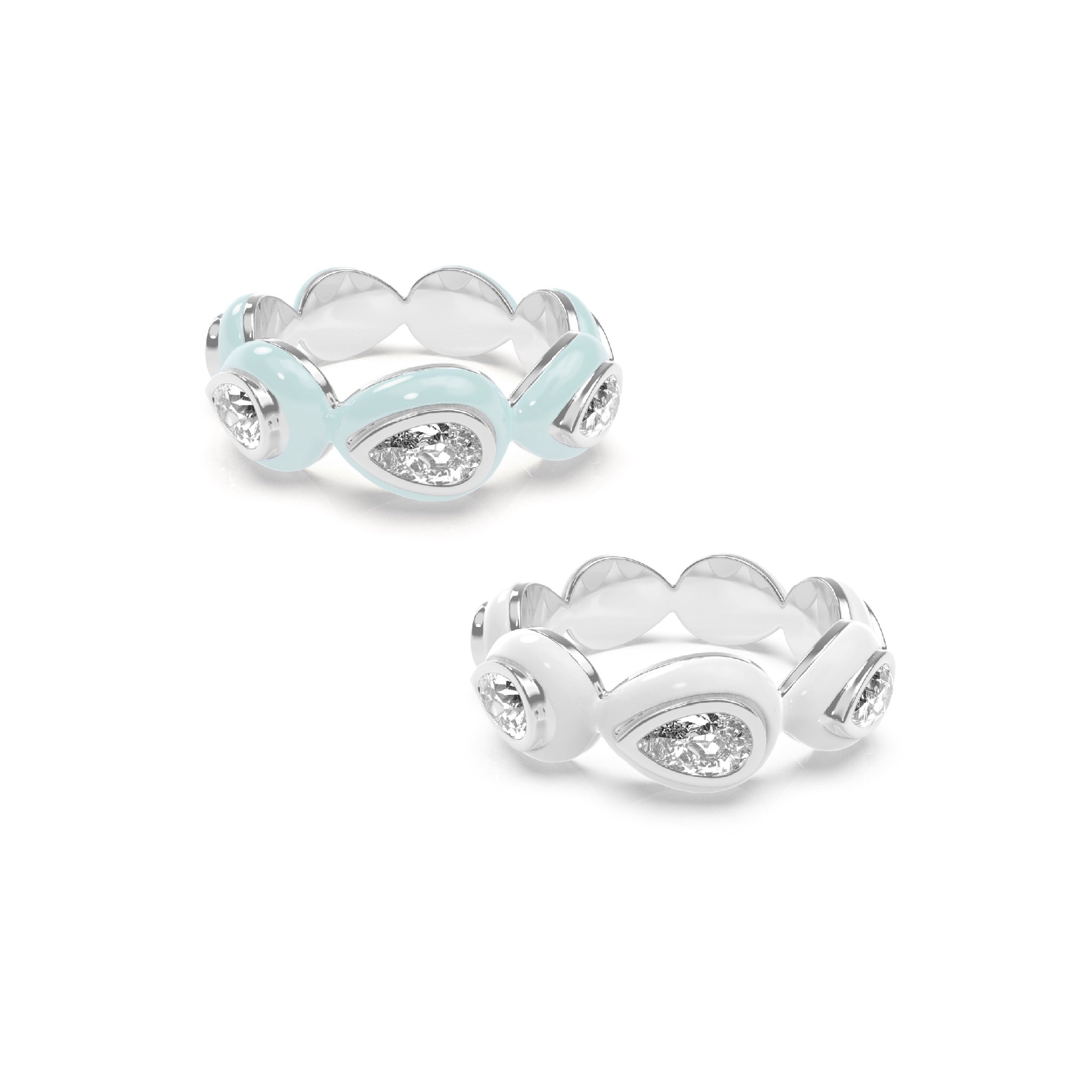 Enamel Bauble Pop Ring Duo - Octonov