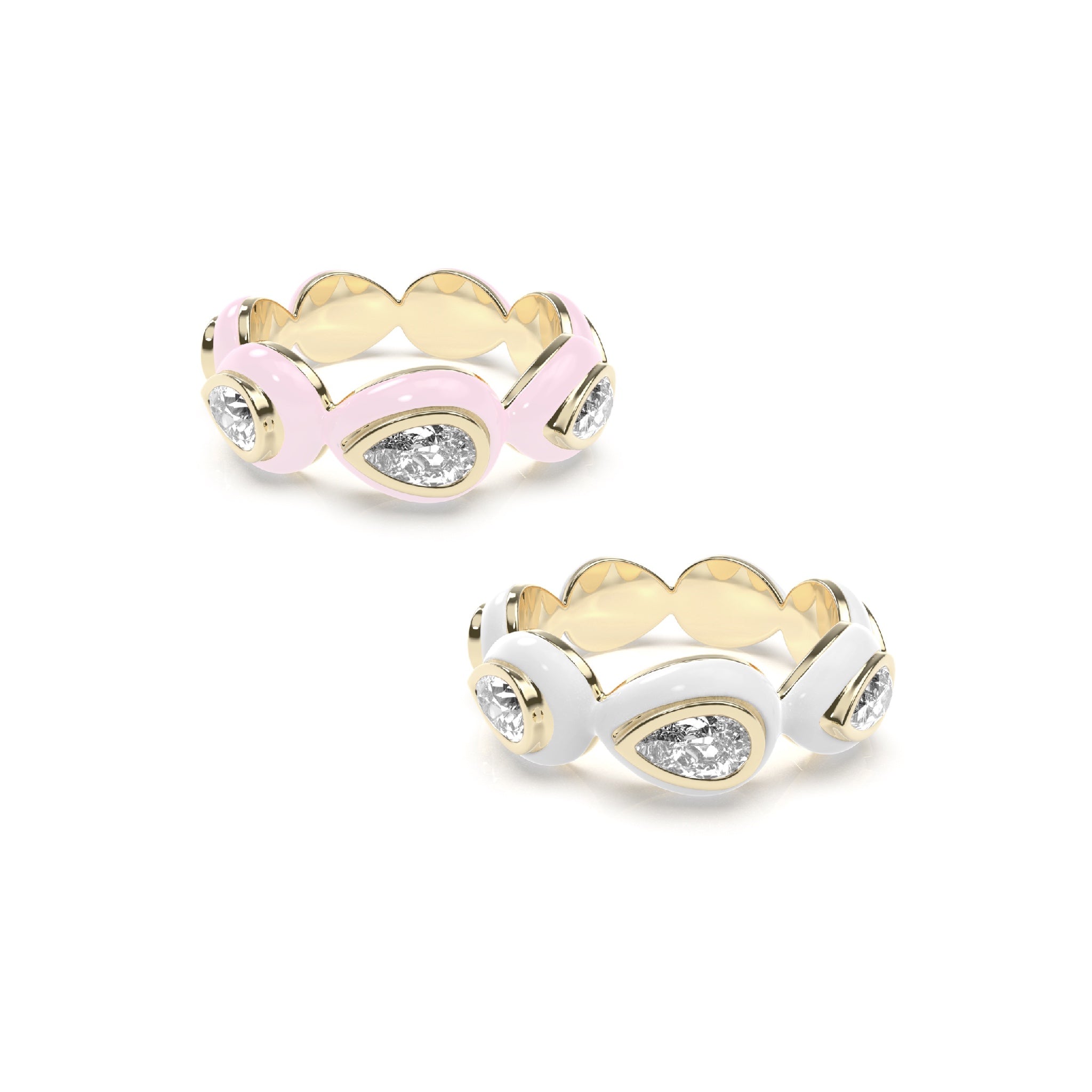 Enamel Bauble Pop Ring Duo - Octonov