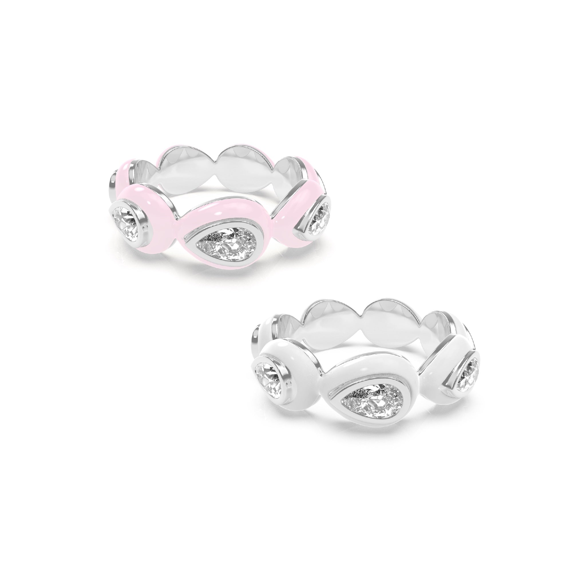 Enamel Bauble Pop Ring Duo - Octonov