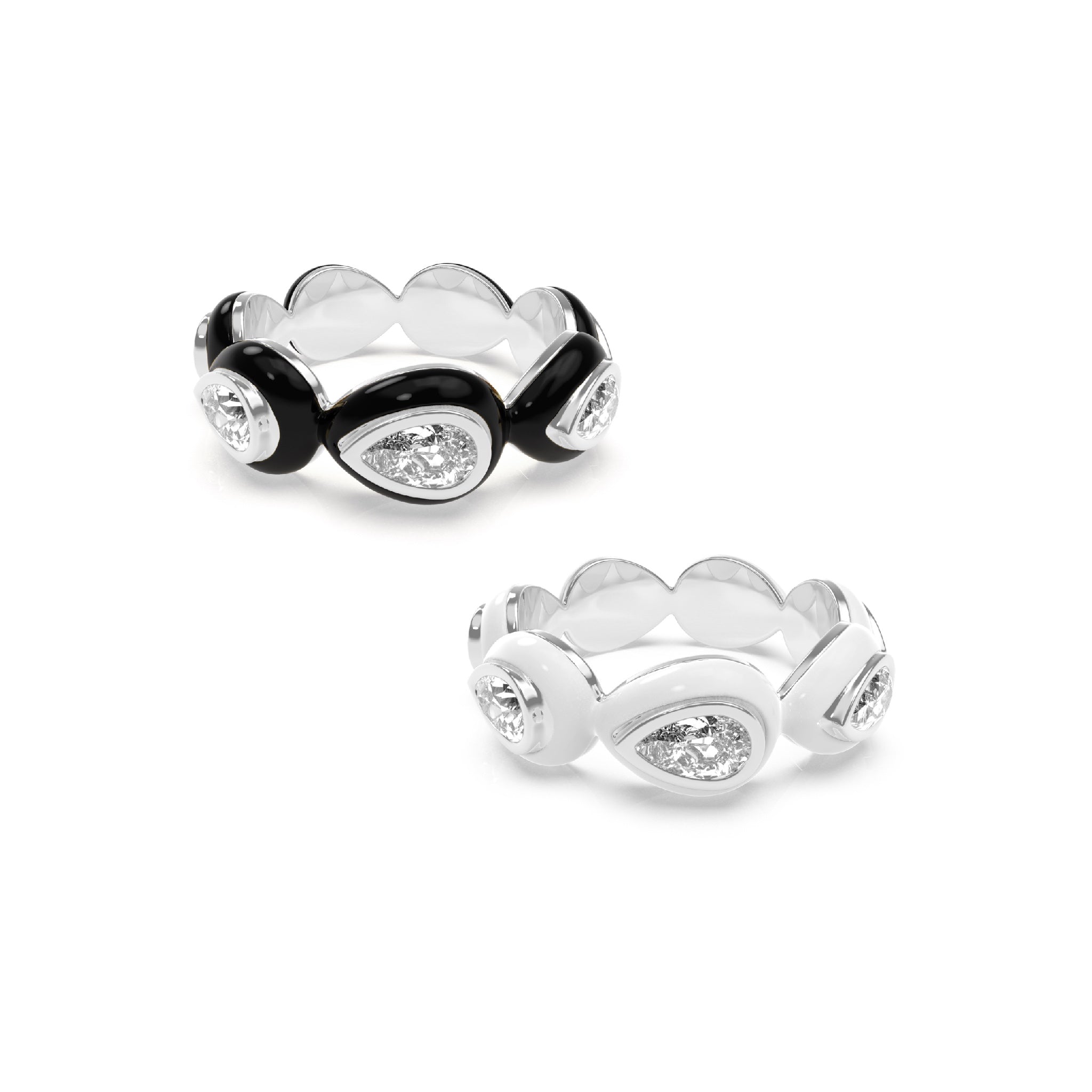 Enamel Bauble Pop Ring Duo - Octonov