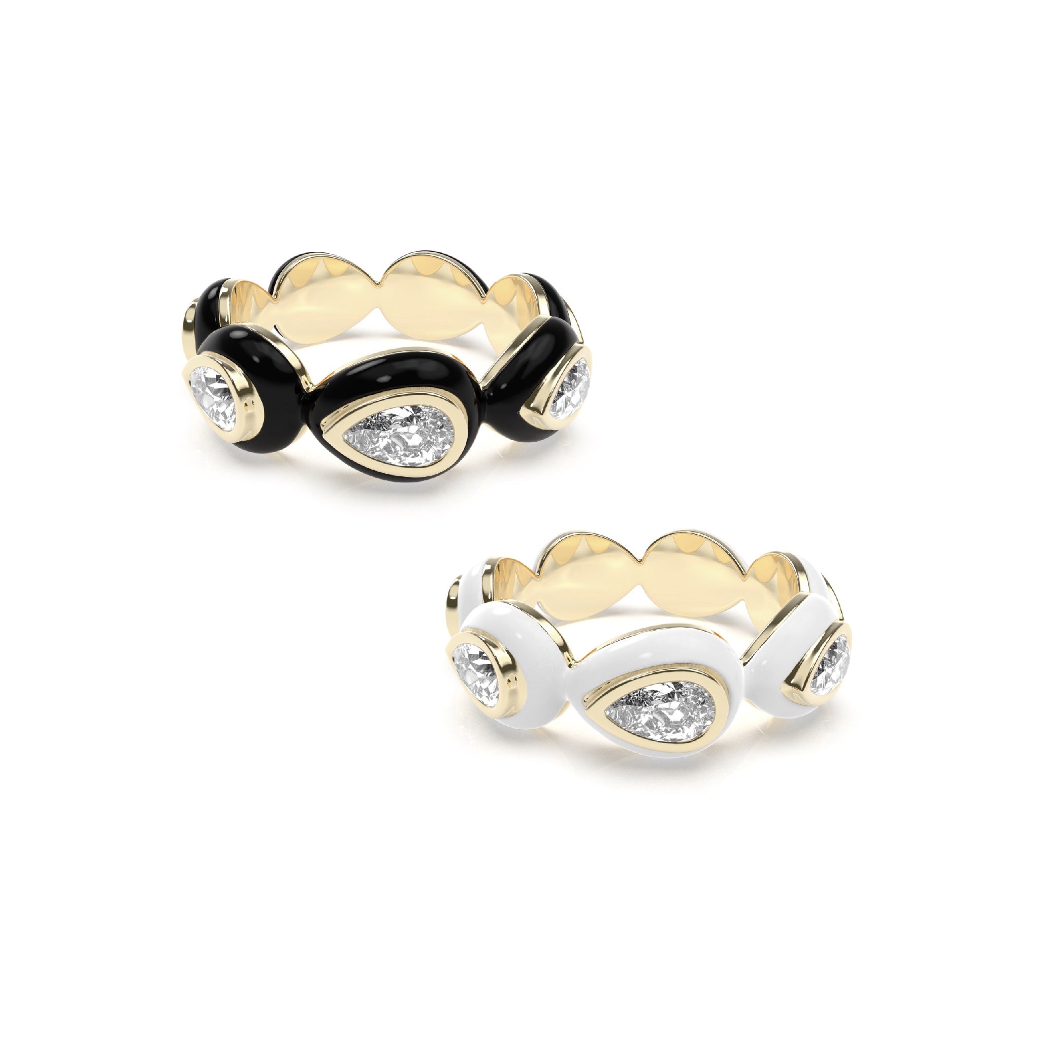 Enamel Bauble Pop Ring Duo - Octonov