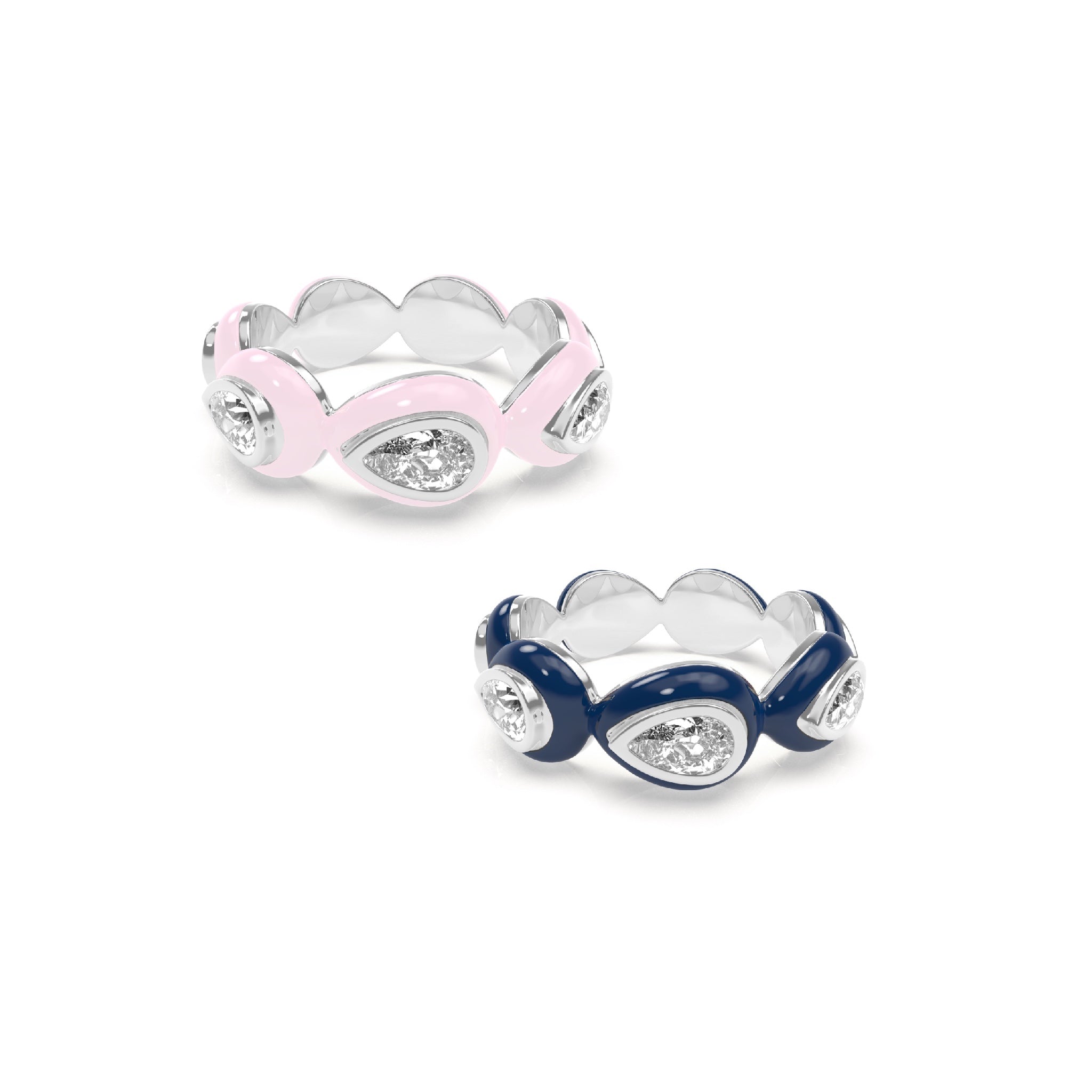 Enamel Bauble Pop Ring Duo - Octonov