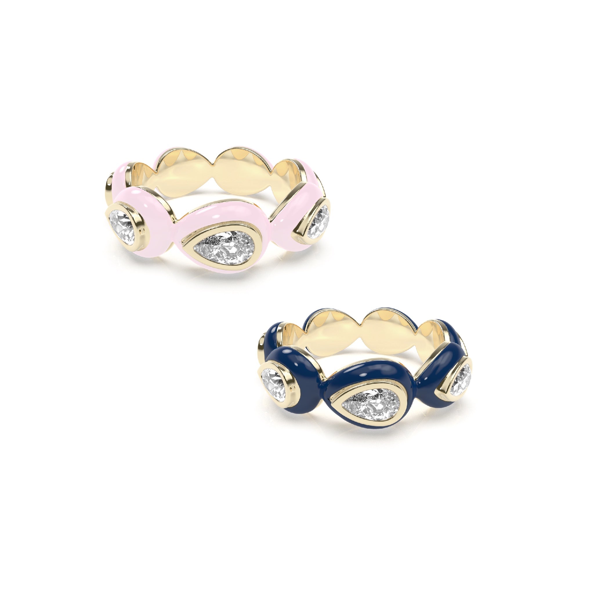 Enamel Bauble Pop Ring Duo - Octonov