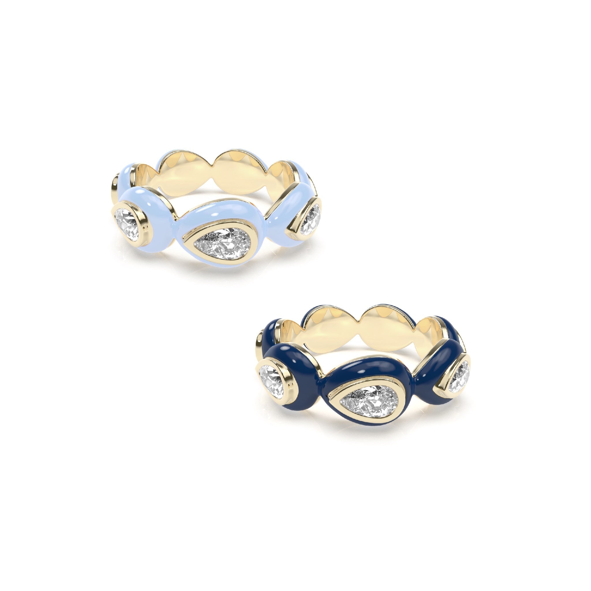 Enamel Bauble Pop Ring Duo - Octonov