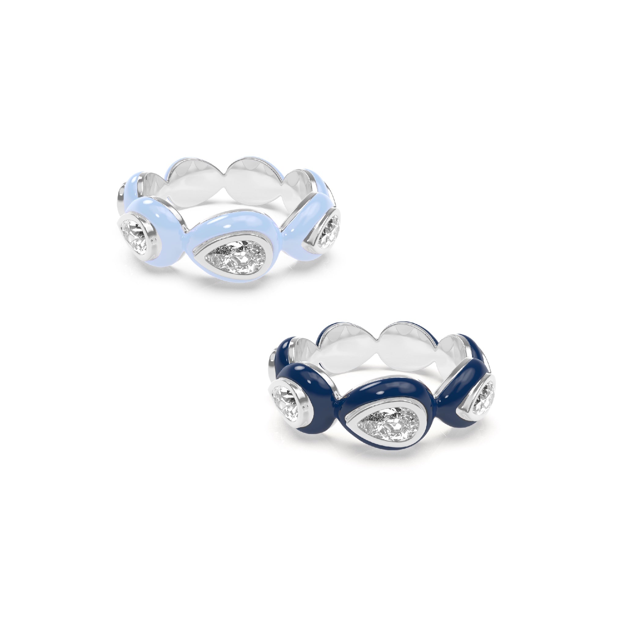Enamel Bauble Pop Ring Duo - Octonov