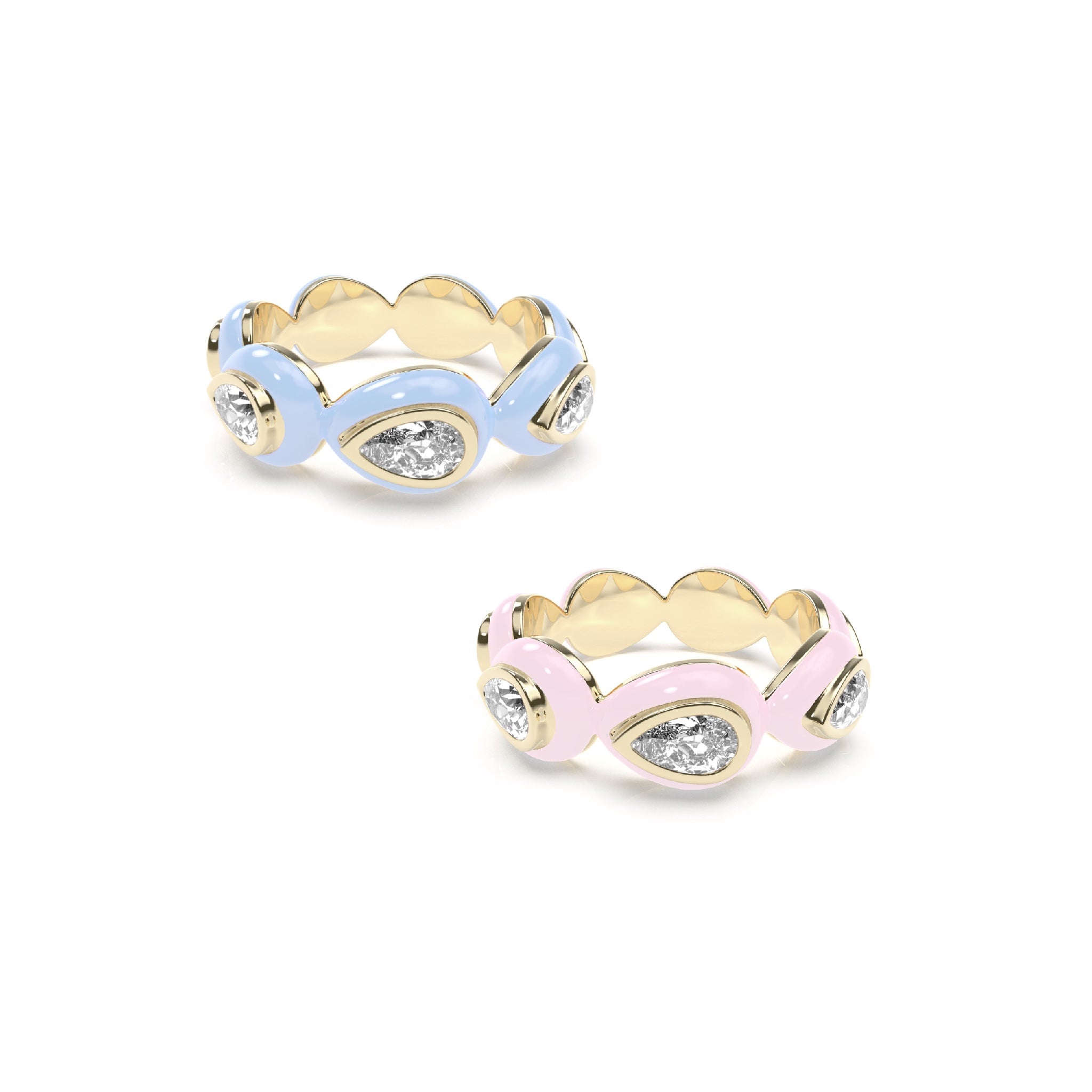 Enamel Bauble Pop Ring Duo - Octonov