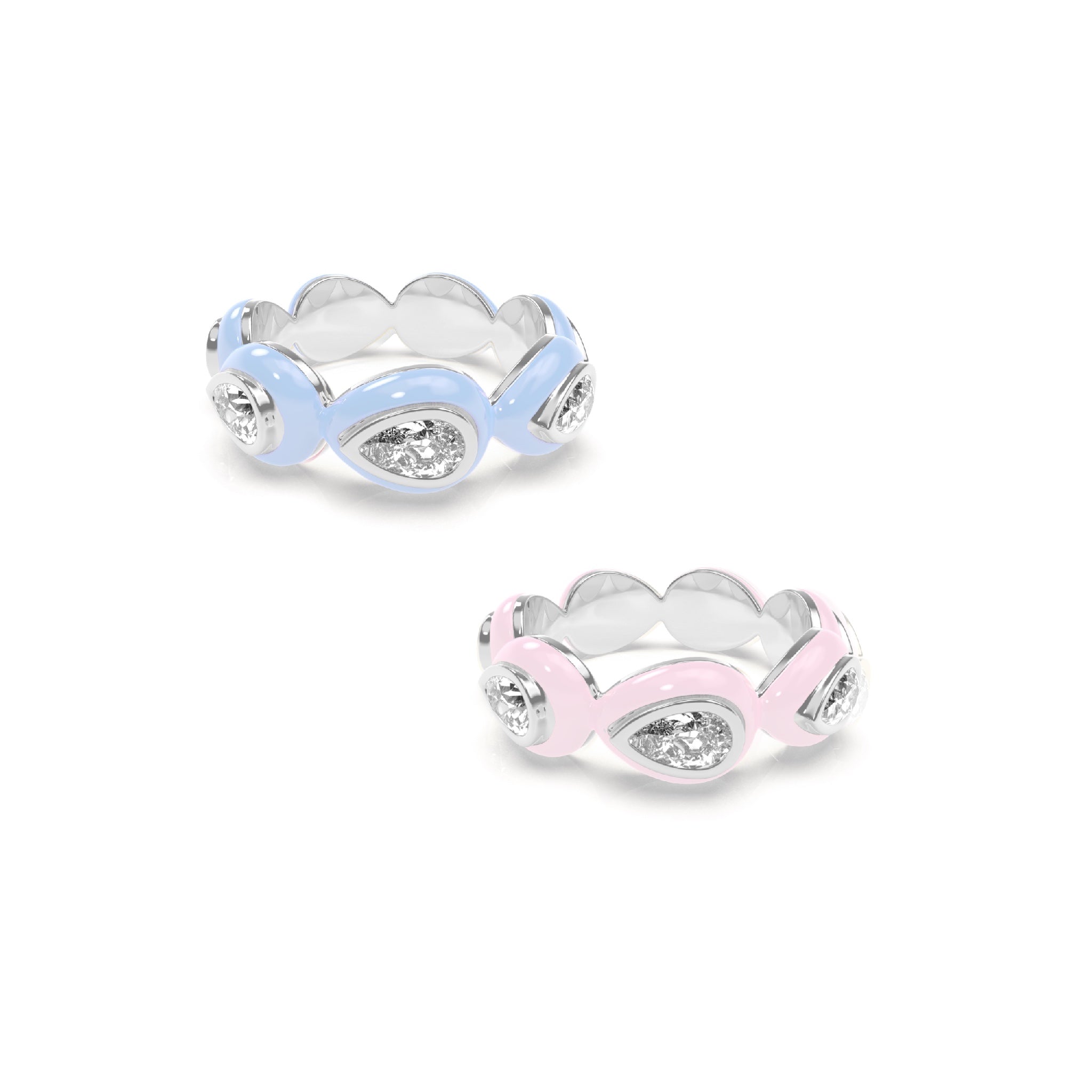 Enamel Bauble Pop Ring Duo - Octonov