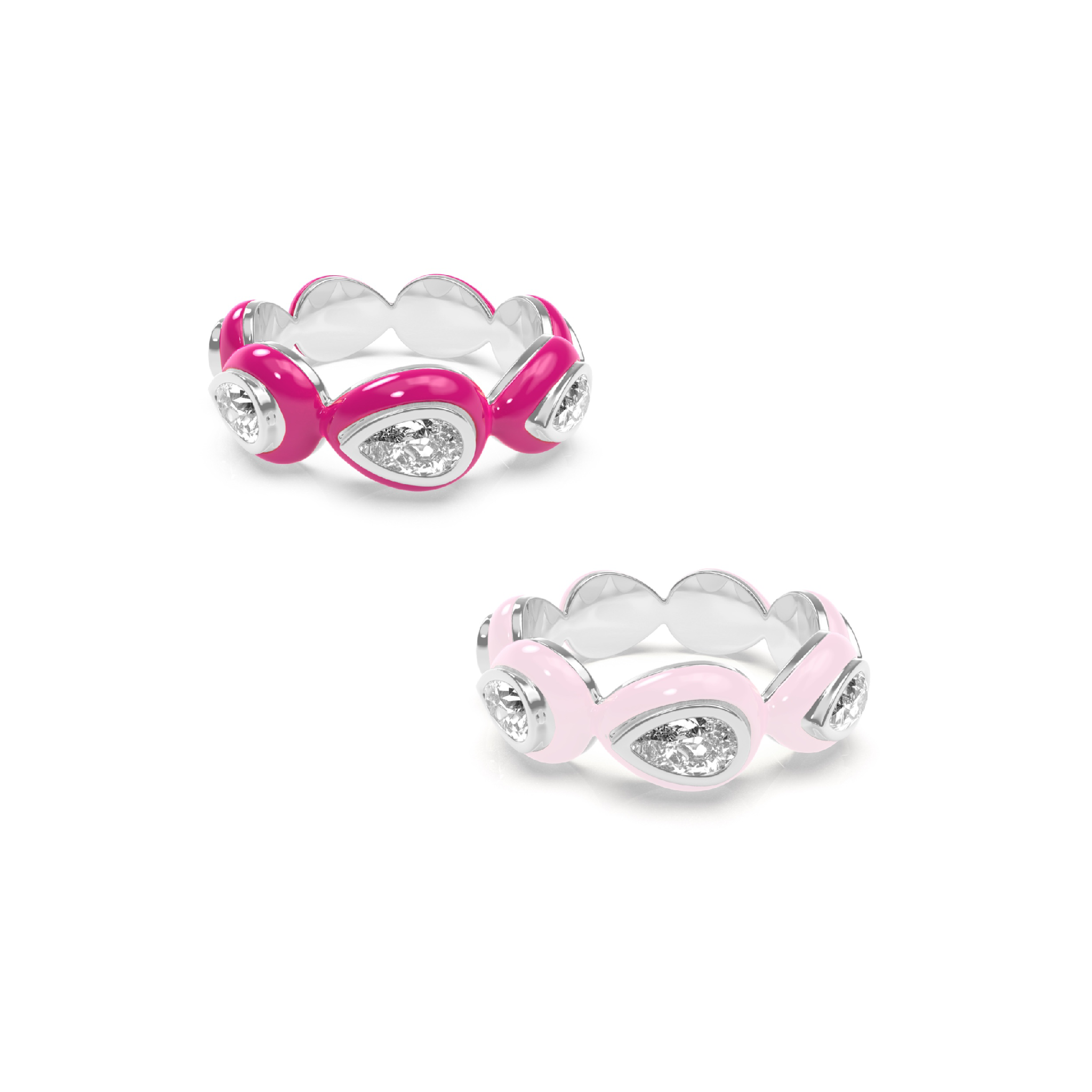 Enamel Bauble Pop Ring Duo - Octonov