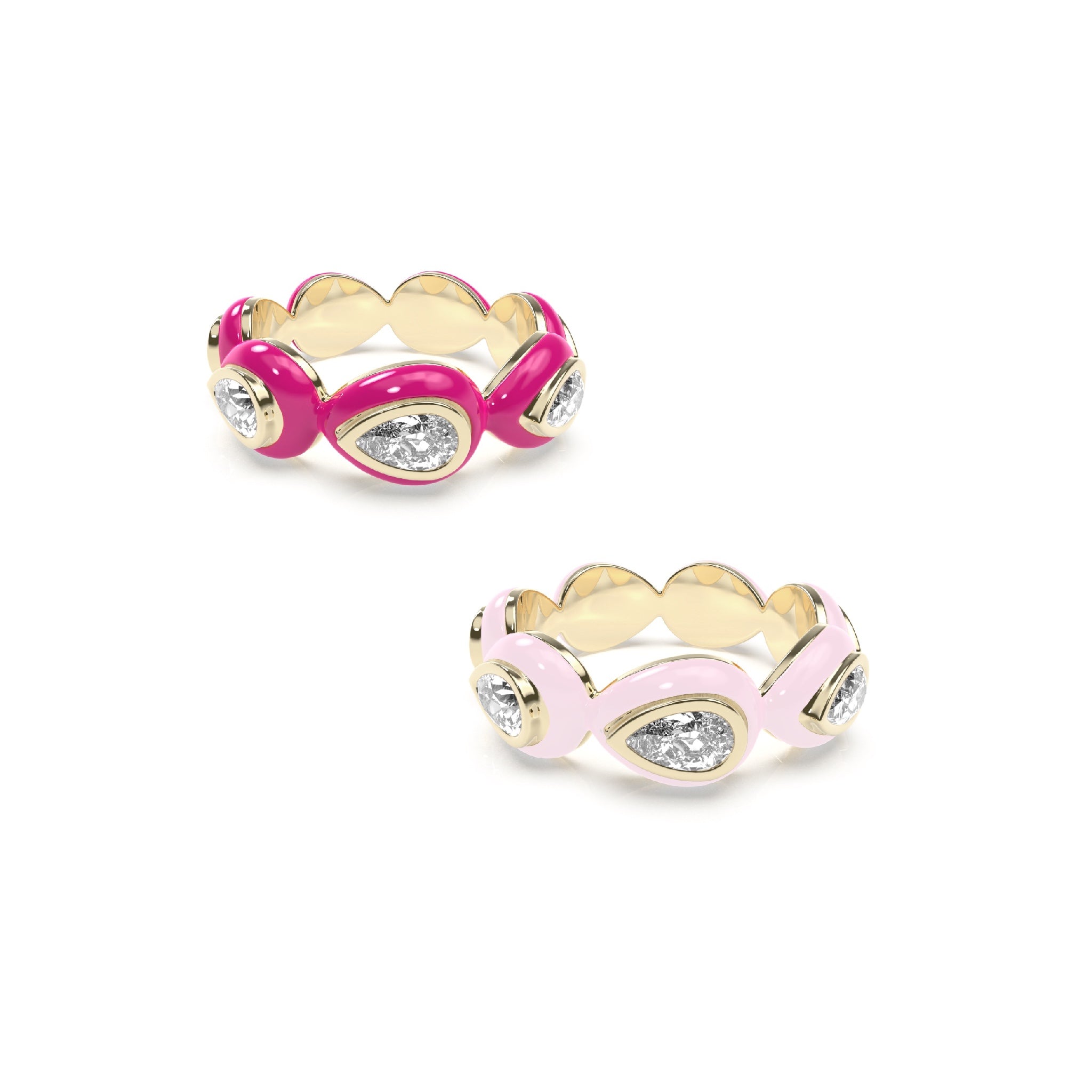 Enamel Bauble Pop Ring Duo - Octonov