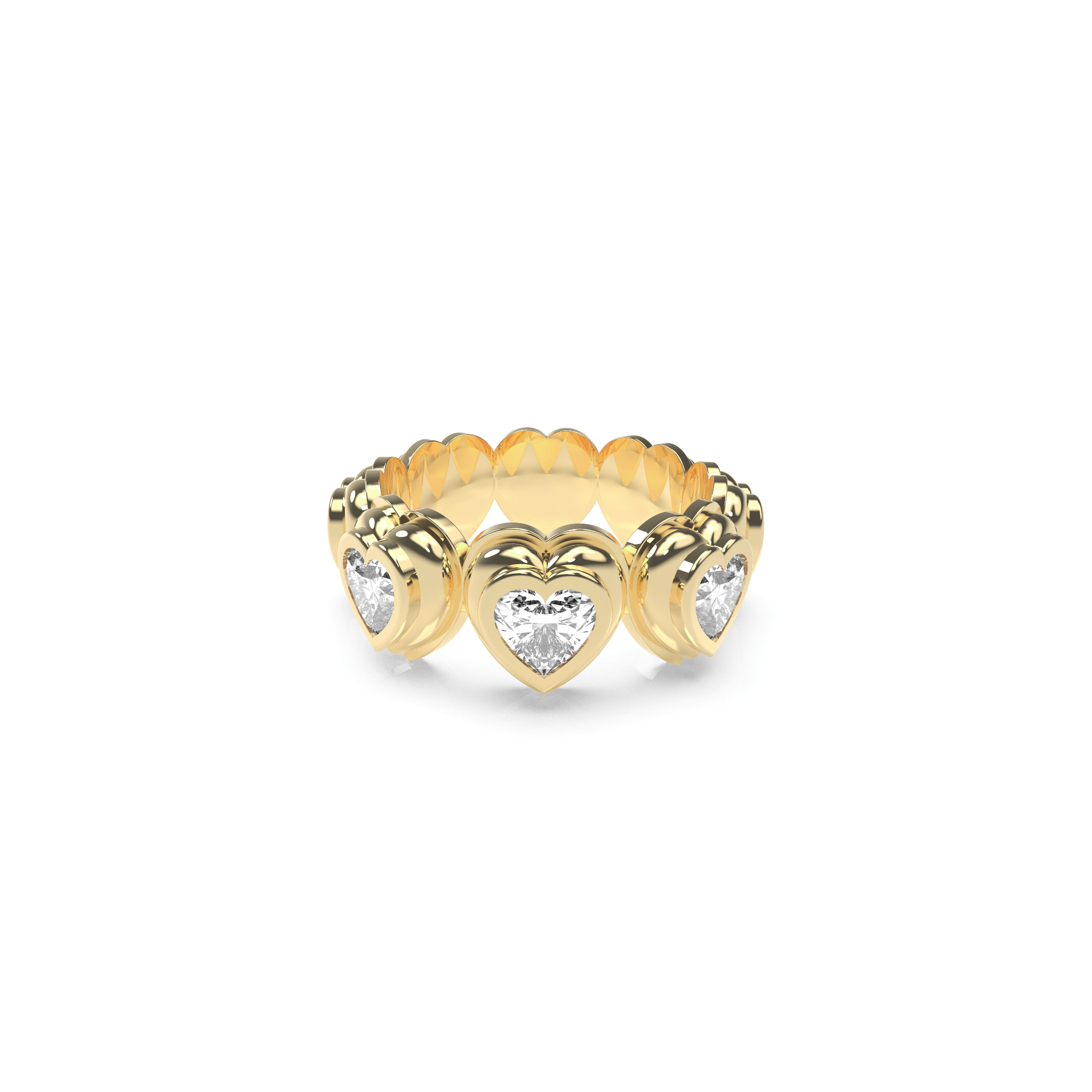 Solid Heart Bauble Pop Ring Duo - Octonov