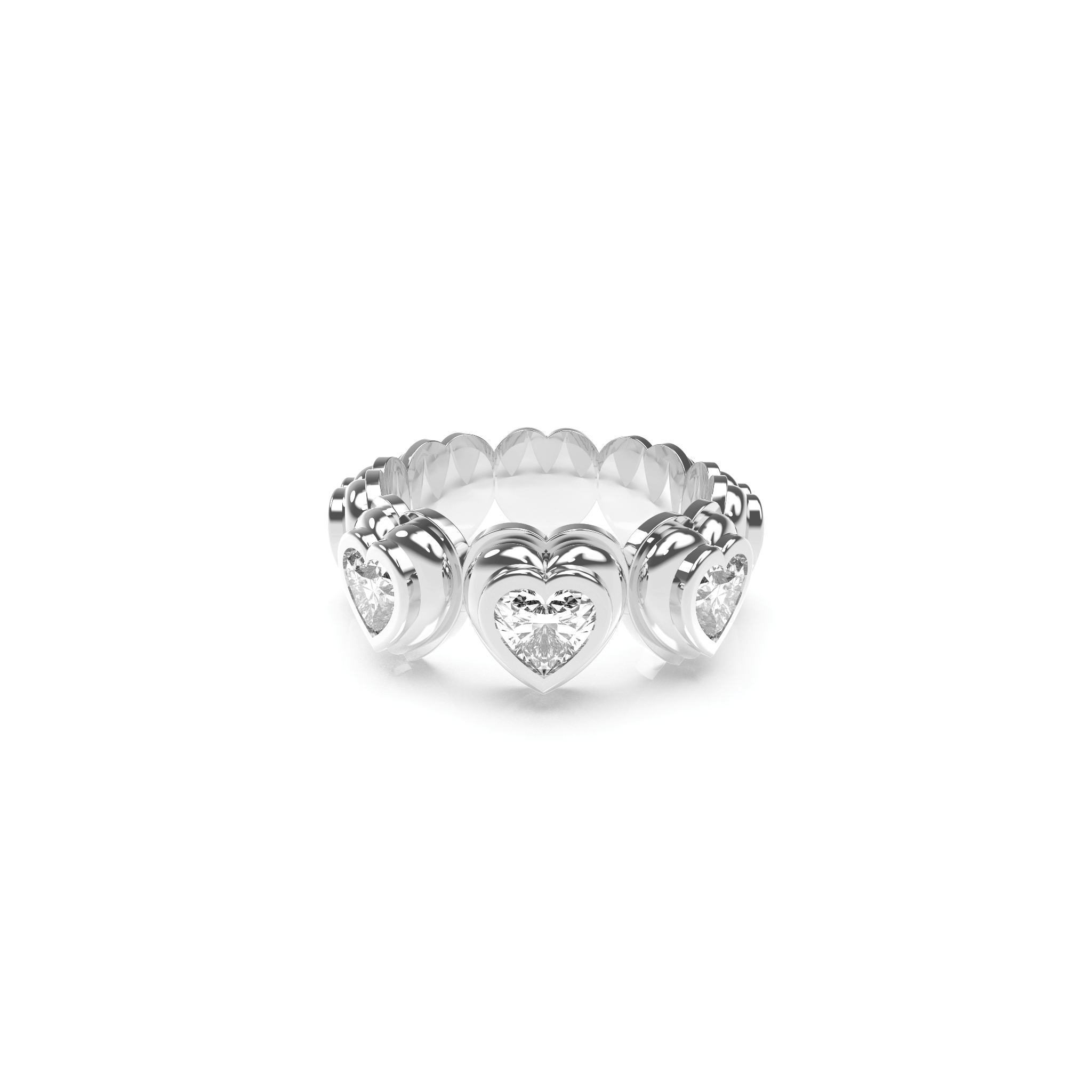 Solid Heart Bauble Pop Ring Duo - Octonov