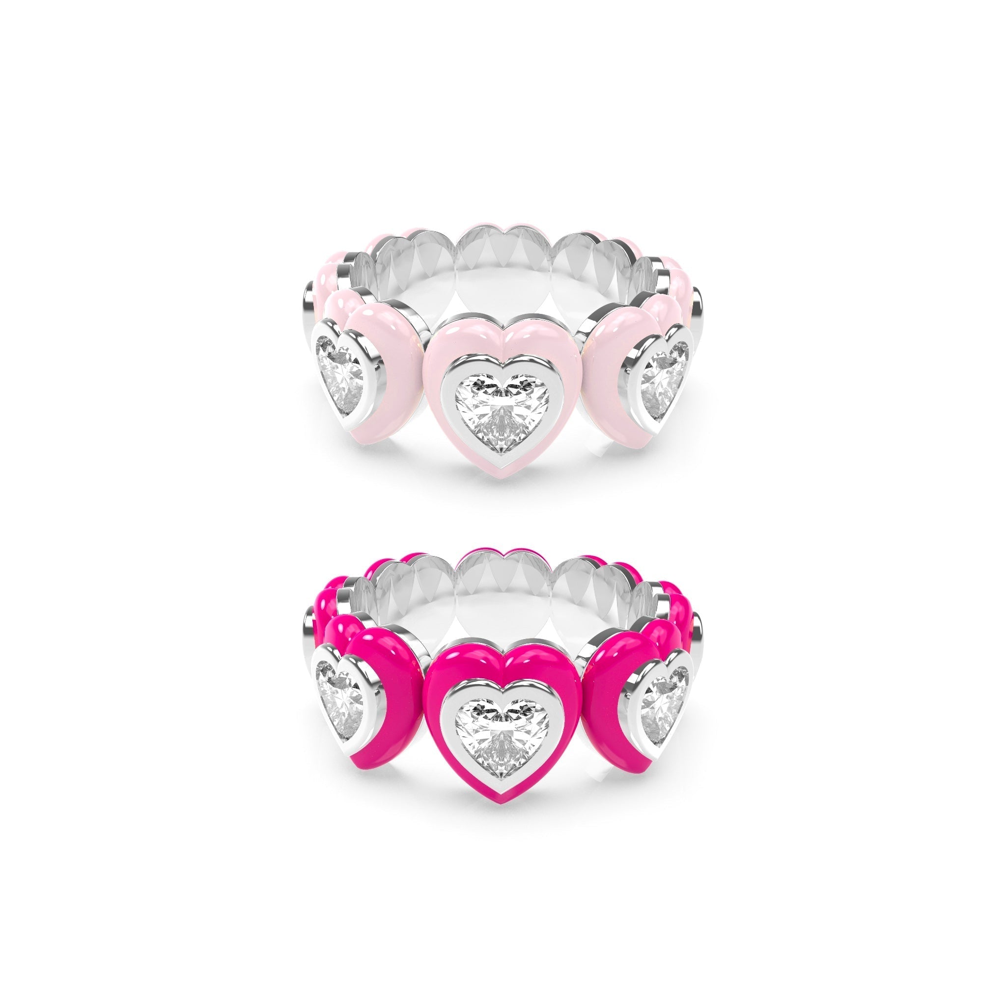 Heart Enamel Bauble Pop Ring Duoo - Octonov