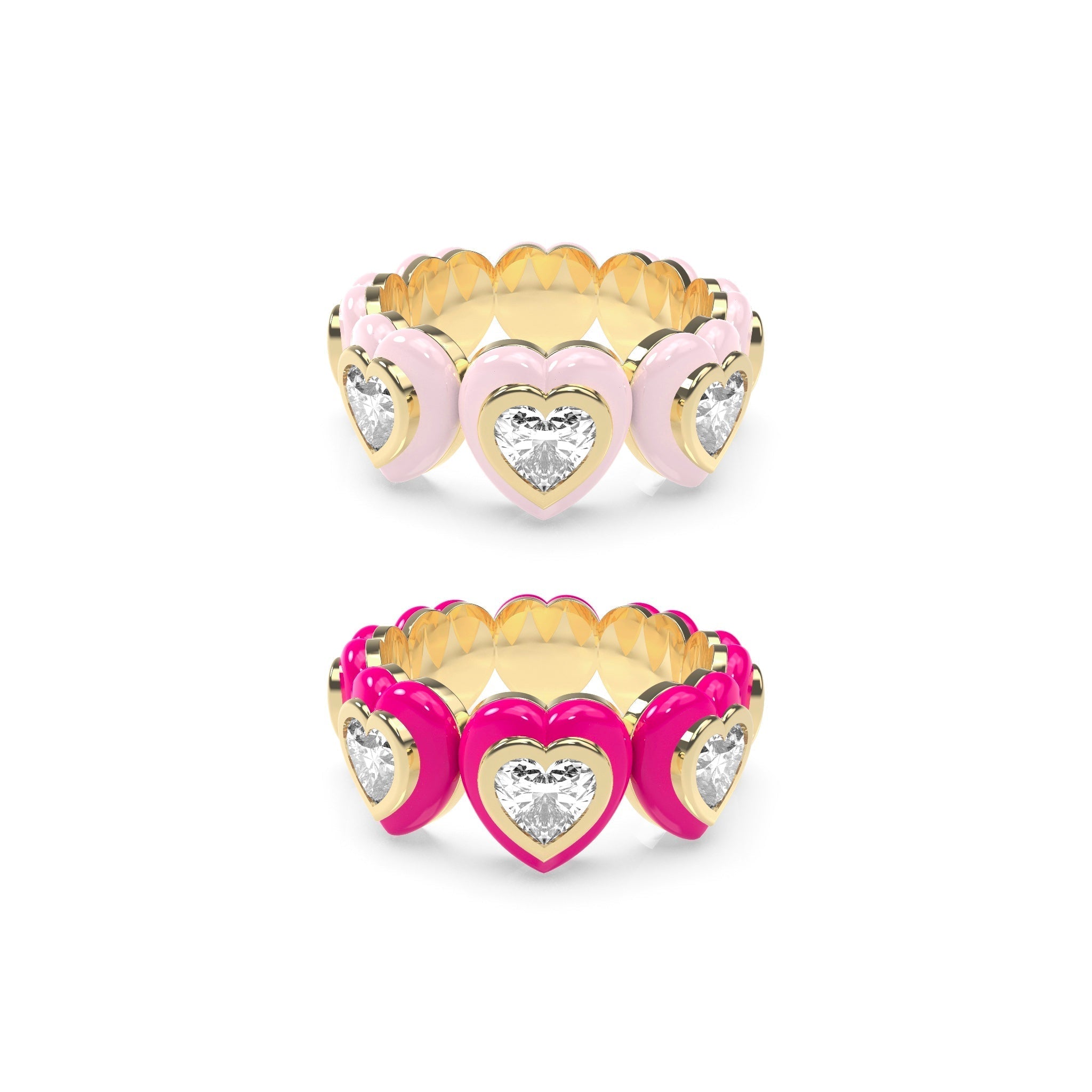 Heart Enamel Bauble Pop Ring Duoo - Octonov