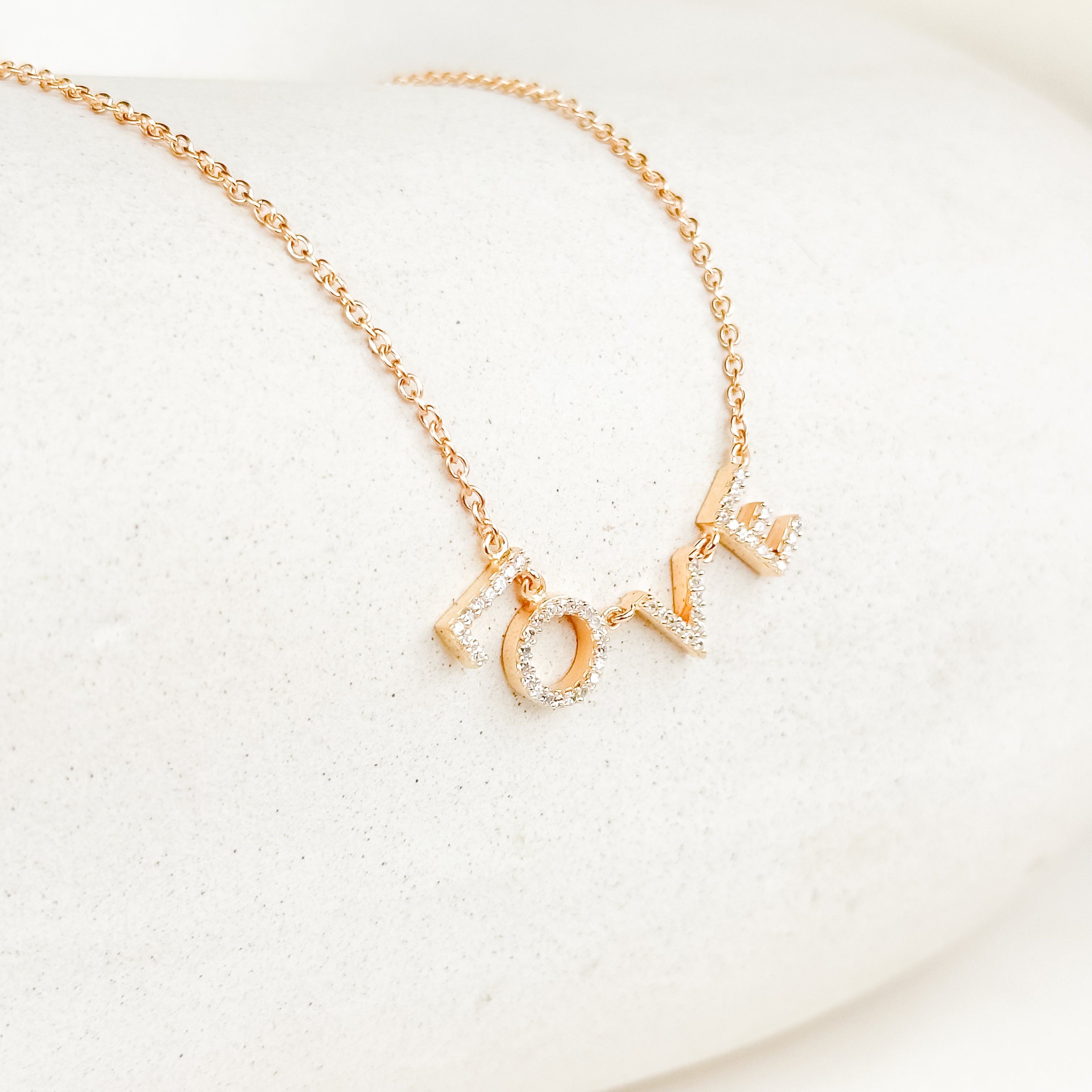 LOVE Pave Dainty Necklace - Octonov