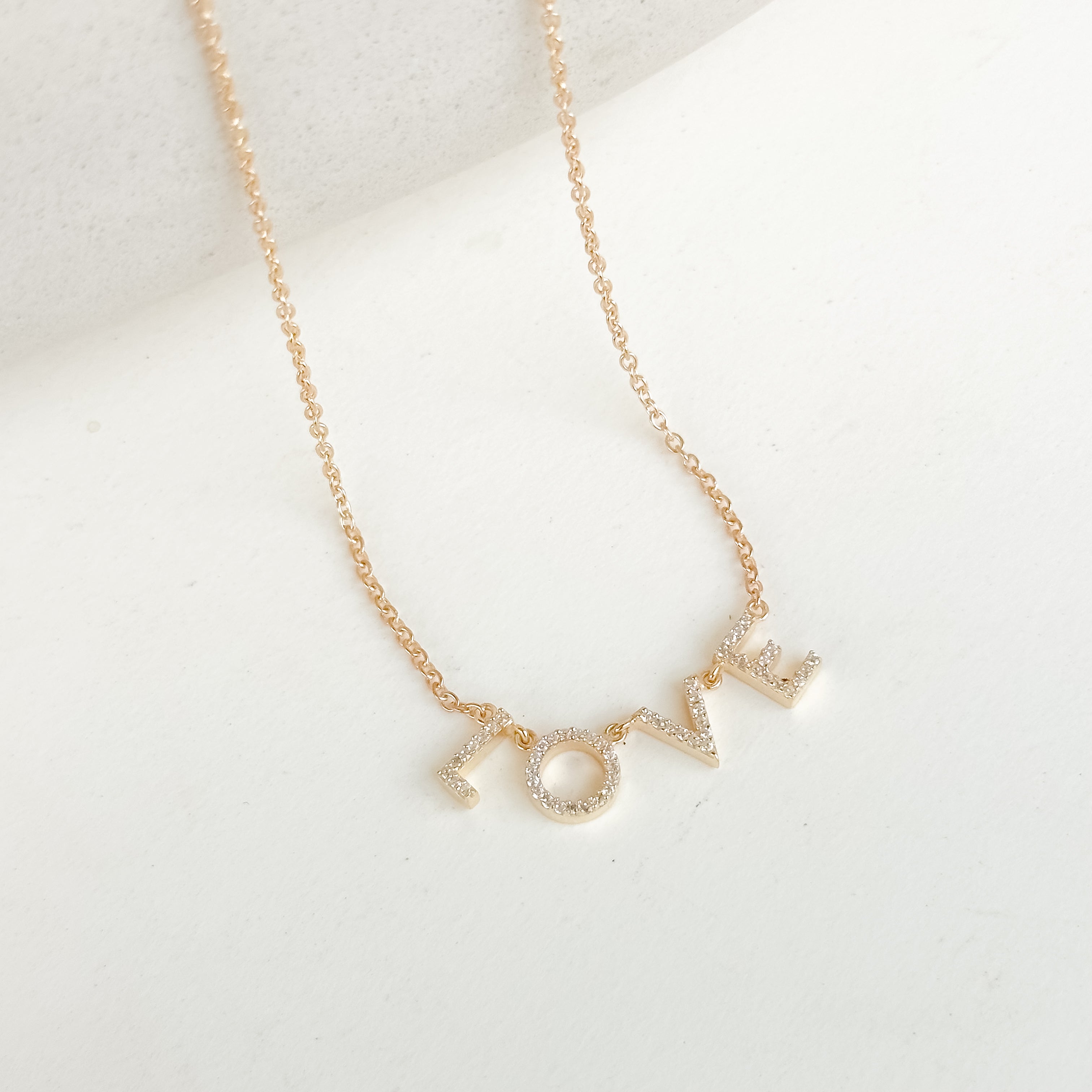 LOVE Pave Dainty Necklace - Octonov