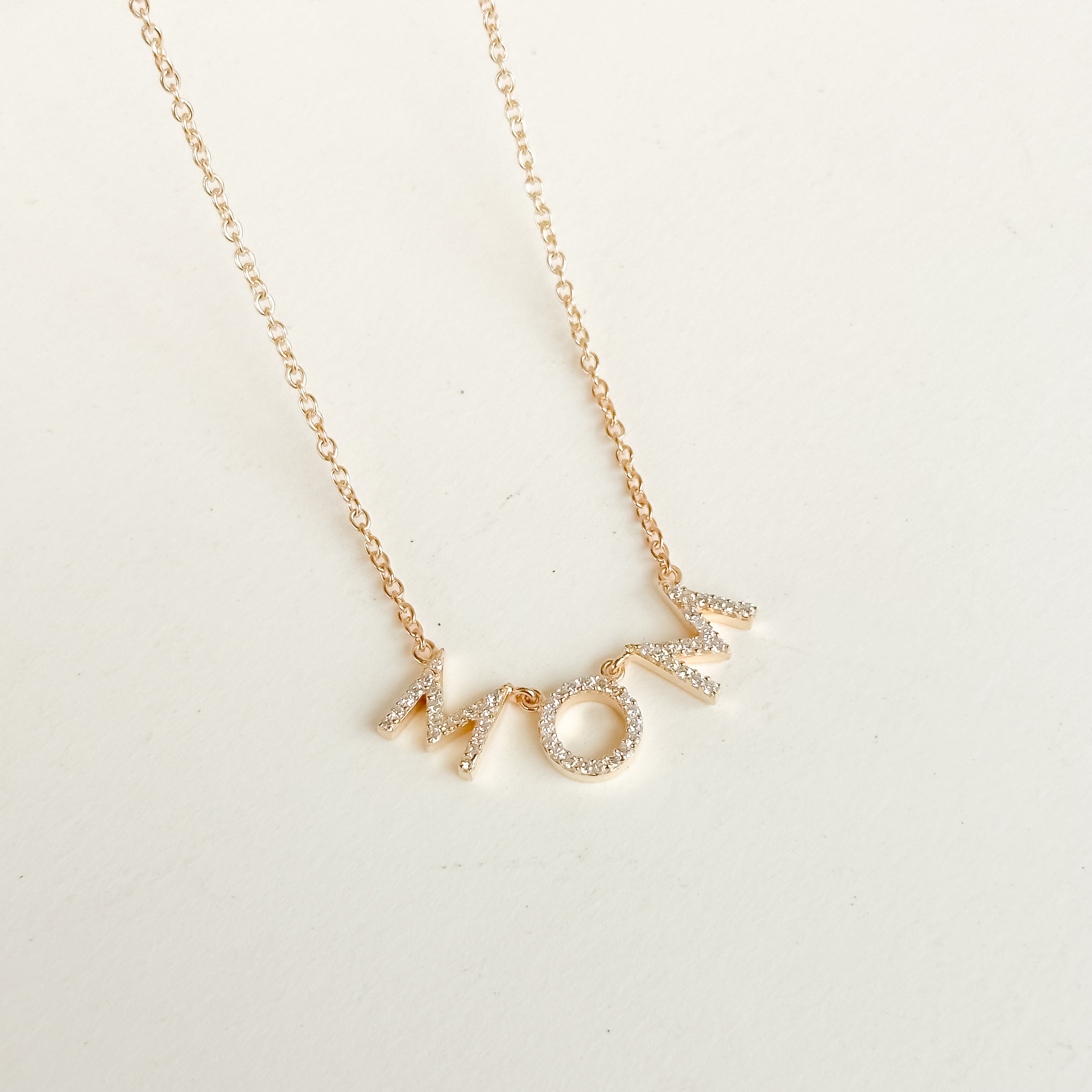 MOM Pave Dainty Diamond Necklace - Octonov