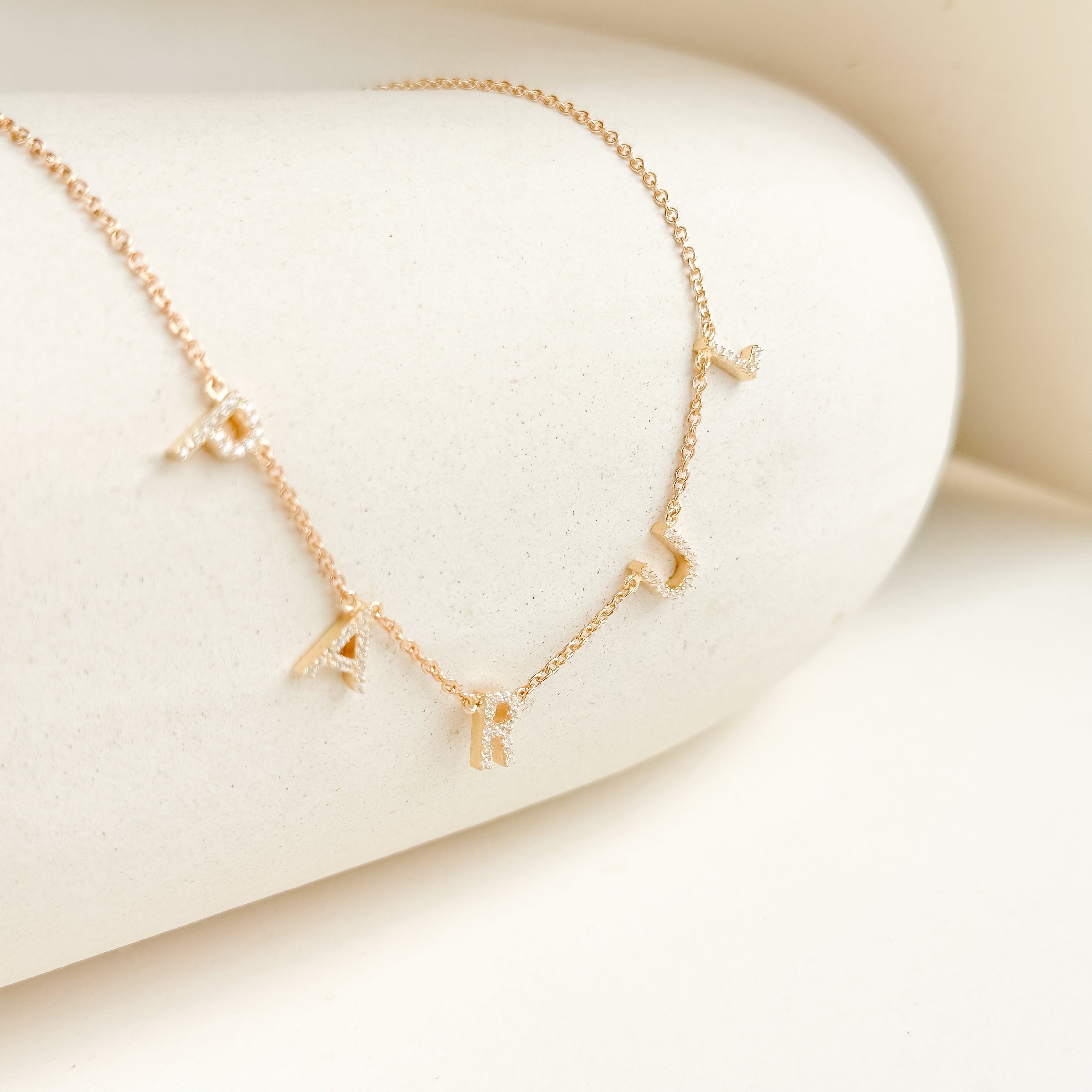 Custom Pave Diamond Name Necklace - Octonov