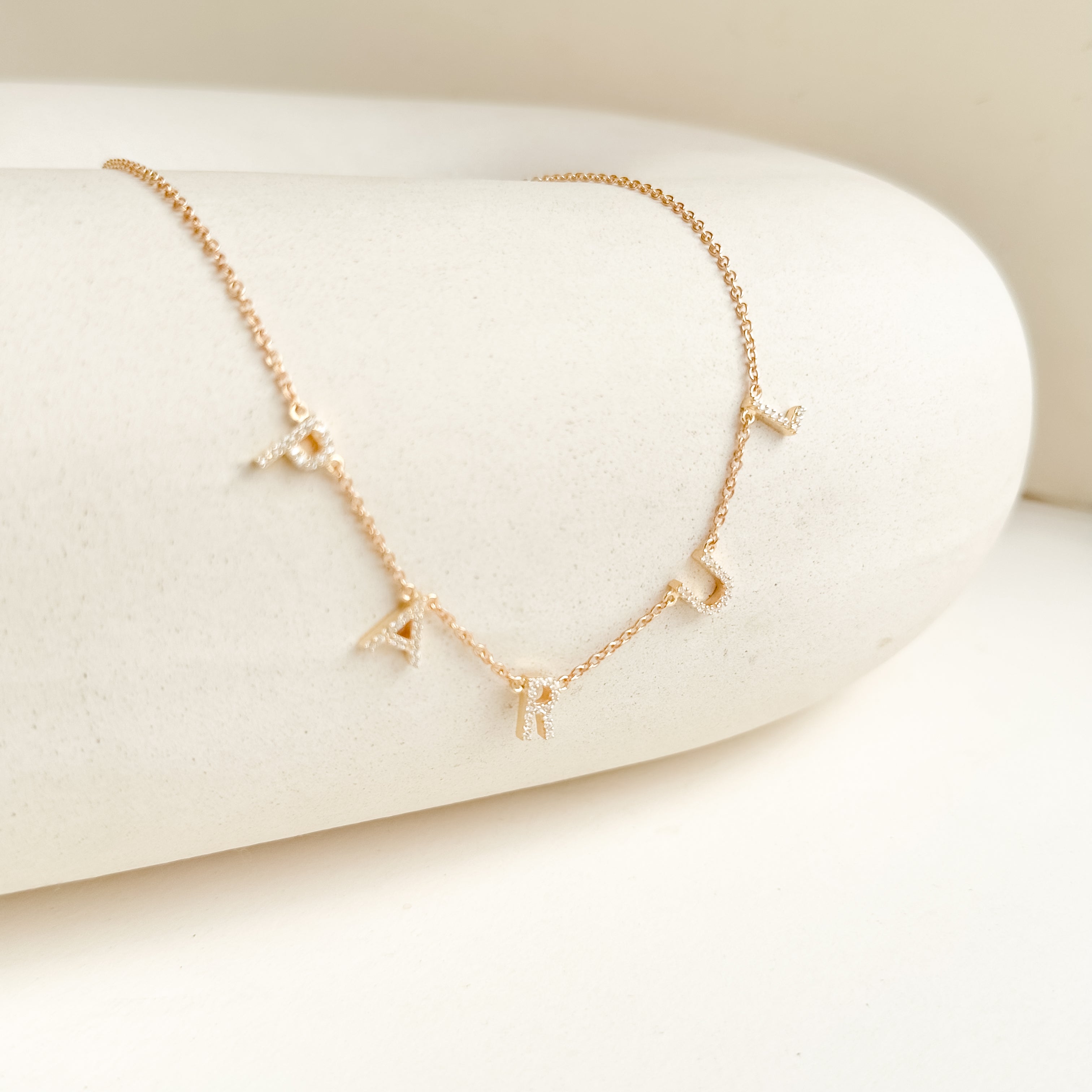 Custom Pave Diamond Name Necklace - Octonov