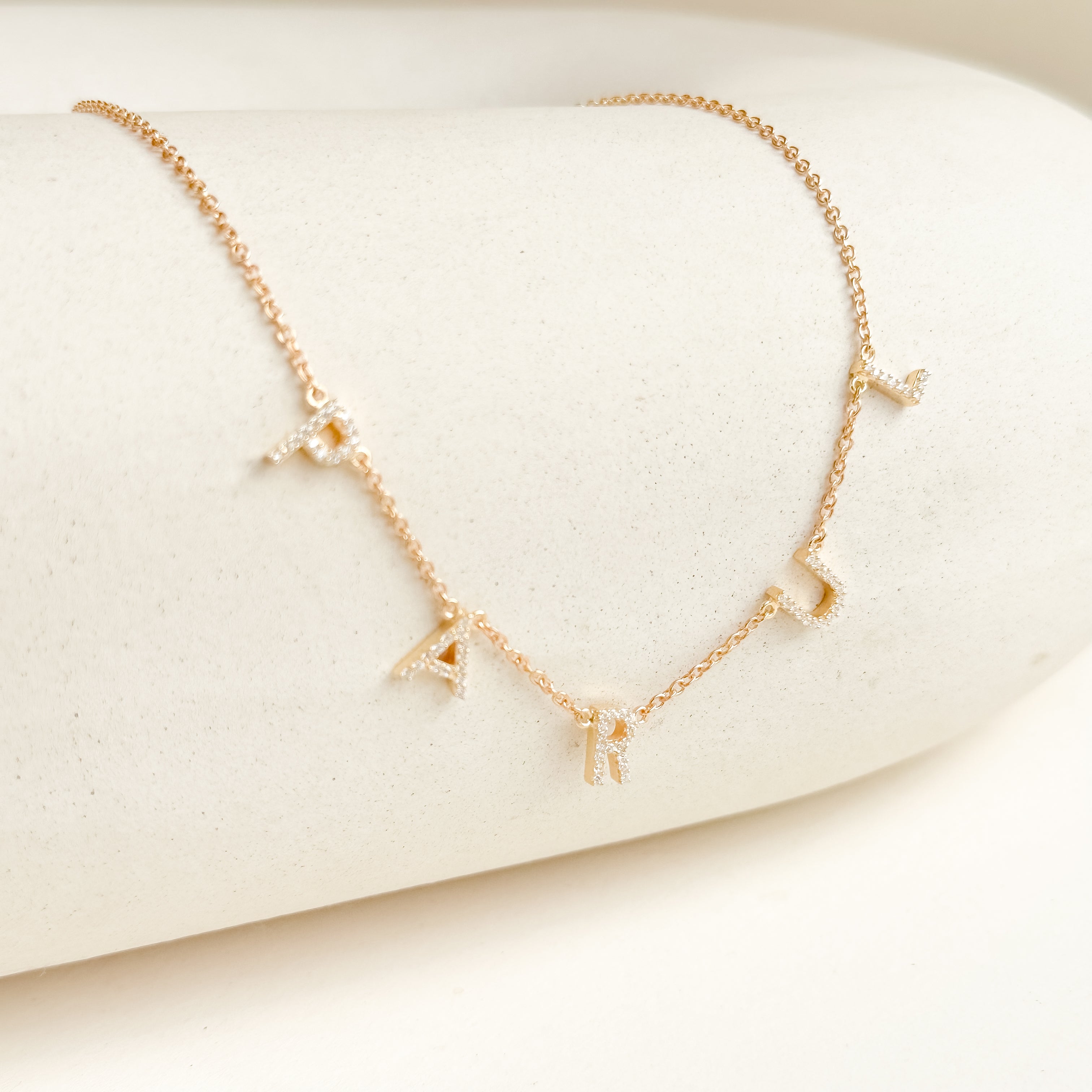 Custom Pave Diamond Name Necklace - Octonov