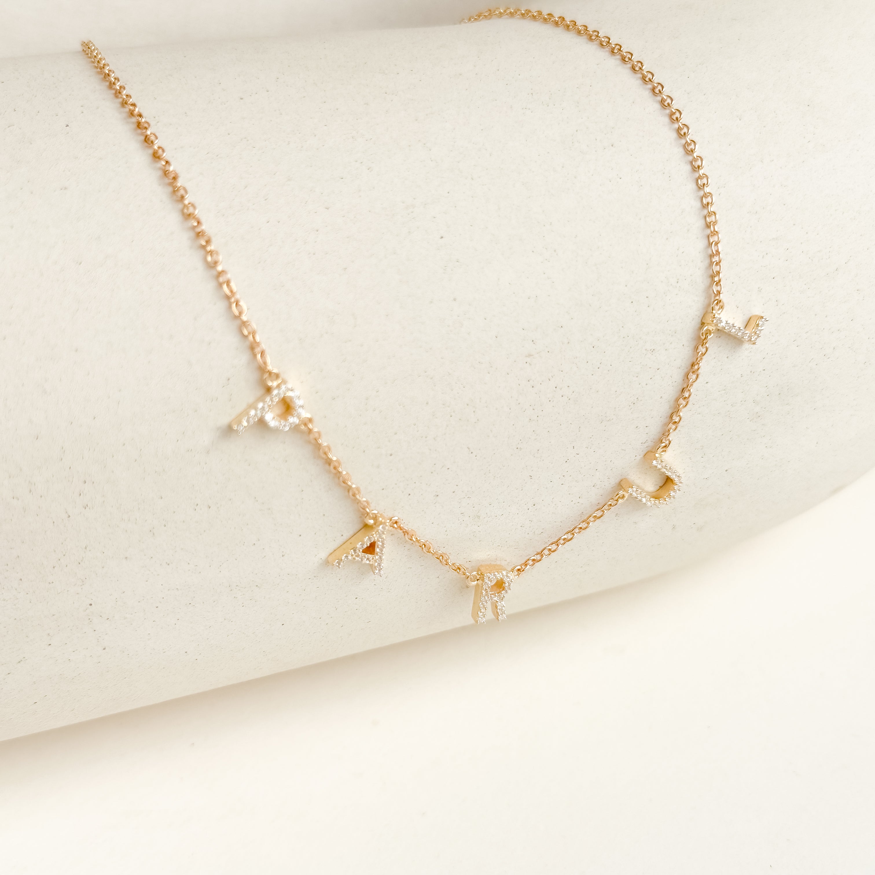 Custom Pave Diamond Name Necklace - Octonov