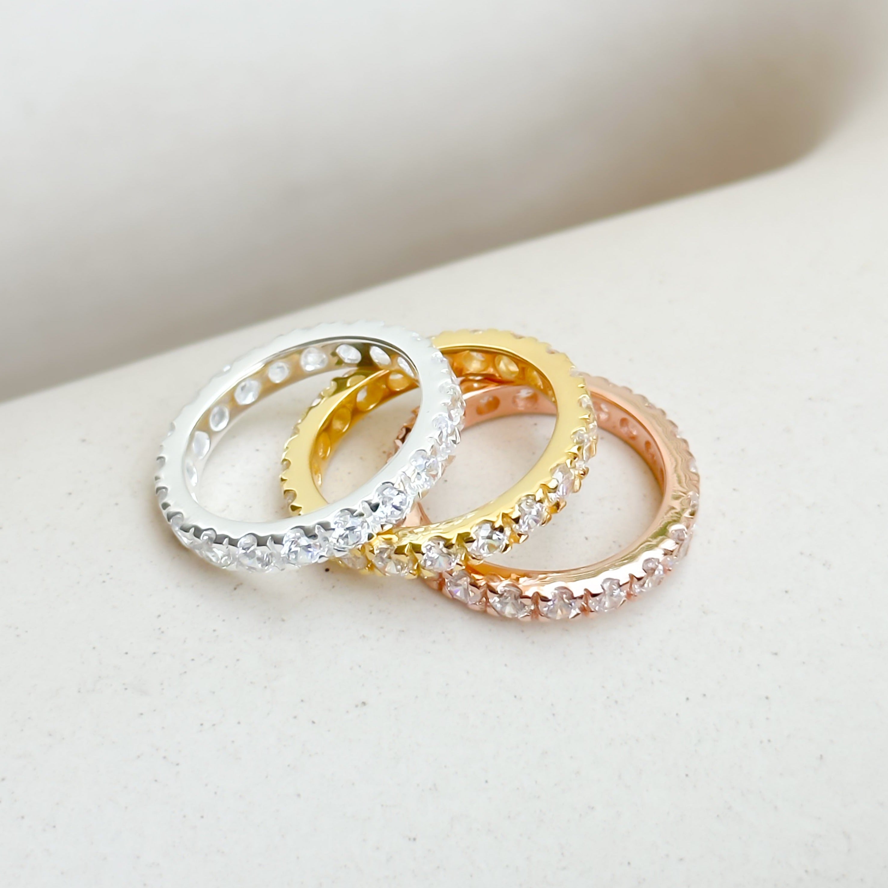 Zircon Encrusted Eternity Band - Octonov